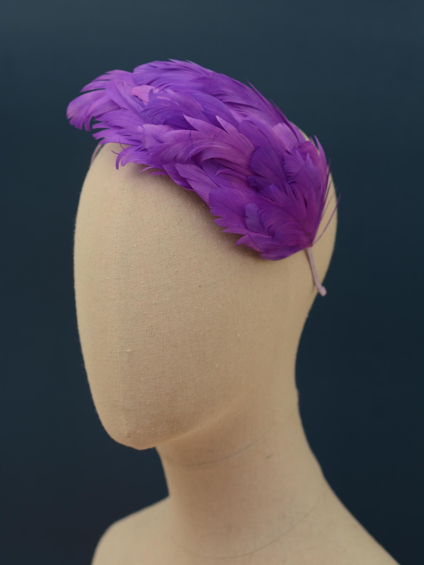 Cosmic Purple Feather Fascinator Headband No.014 | Purple Feather Headband | Purple Feather Headpiece