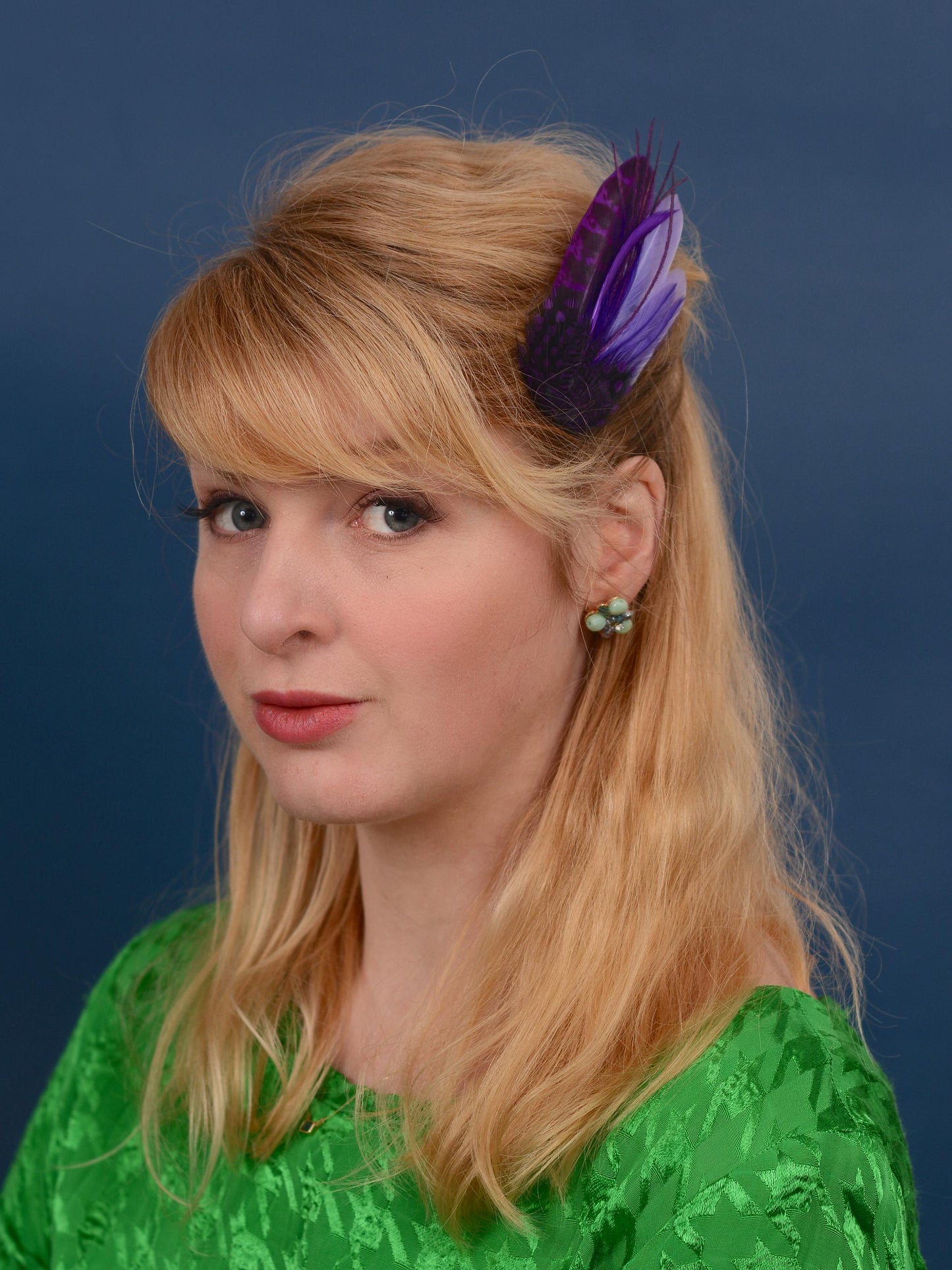 Purple Feather Hair Clip, Purple Feather Fascinator