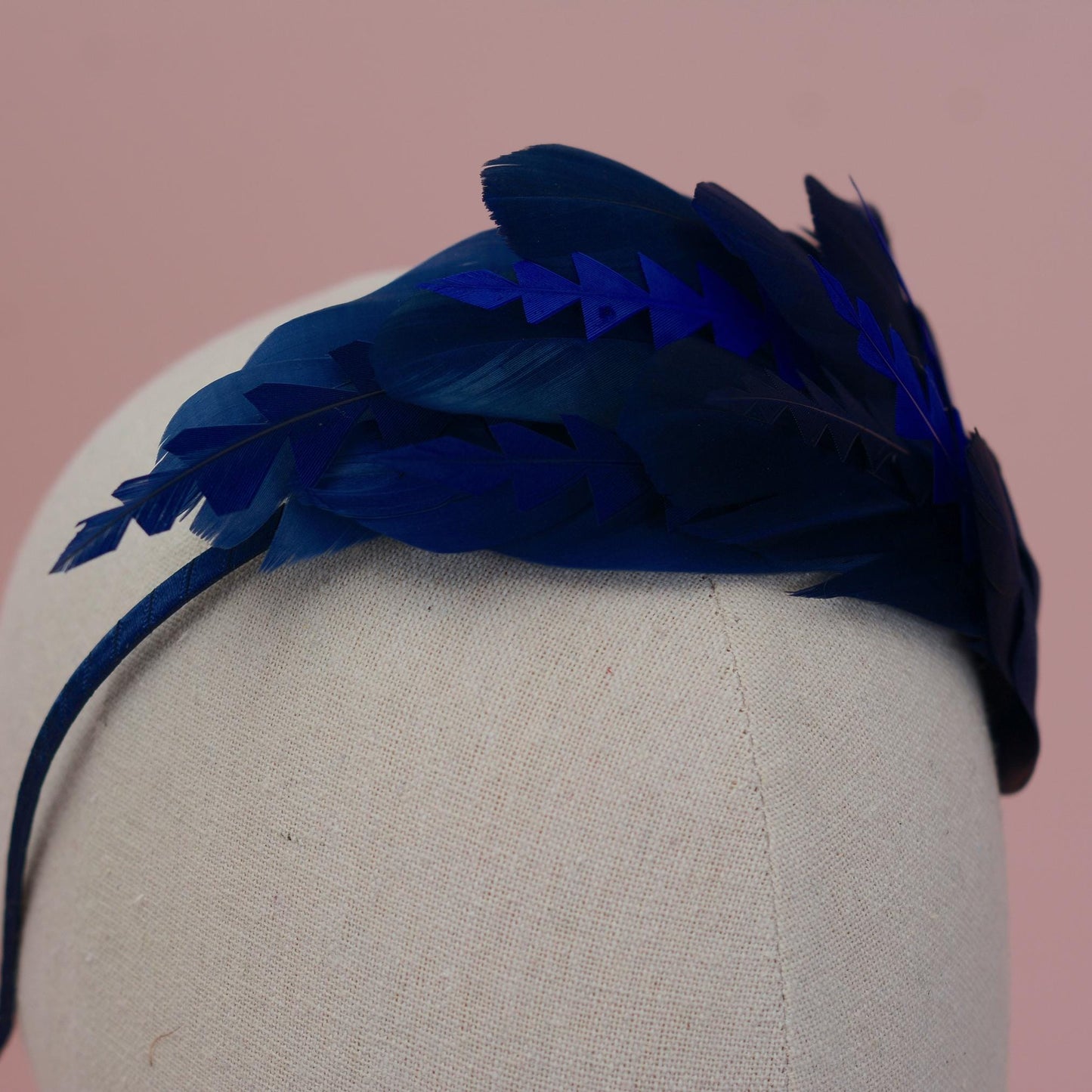 Navy Blue Feather Fascinator Headband No.002 | Blue Feather Headband | Blue Feather Headpiece