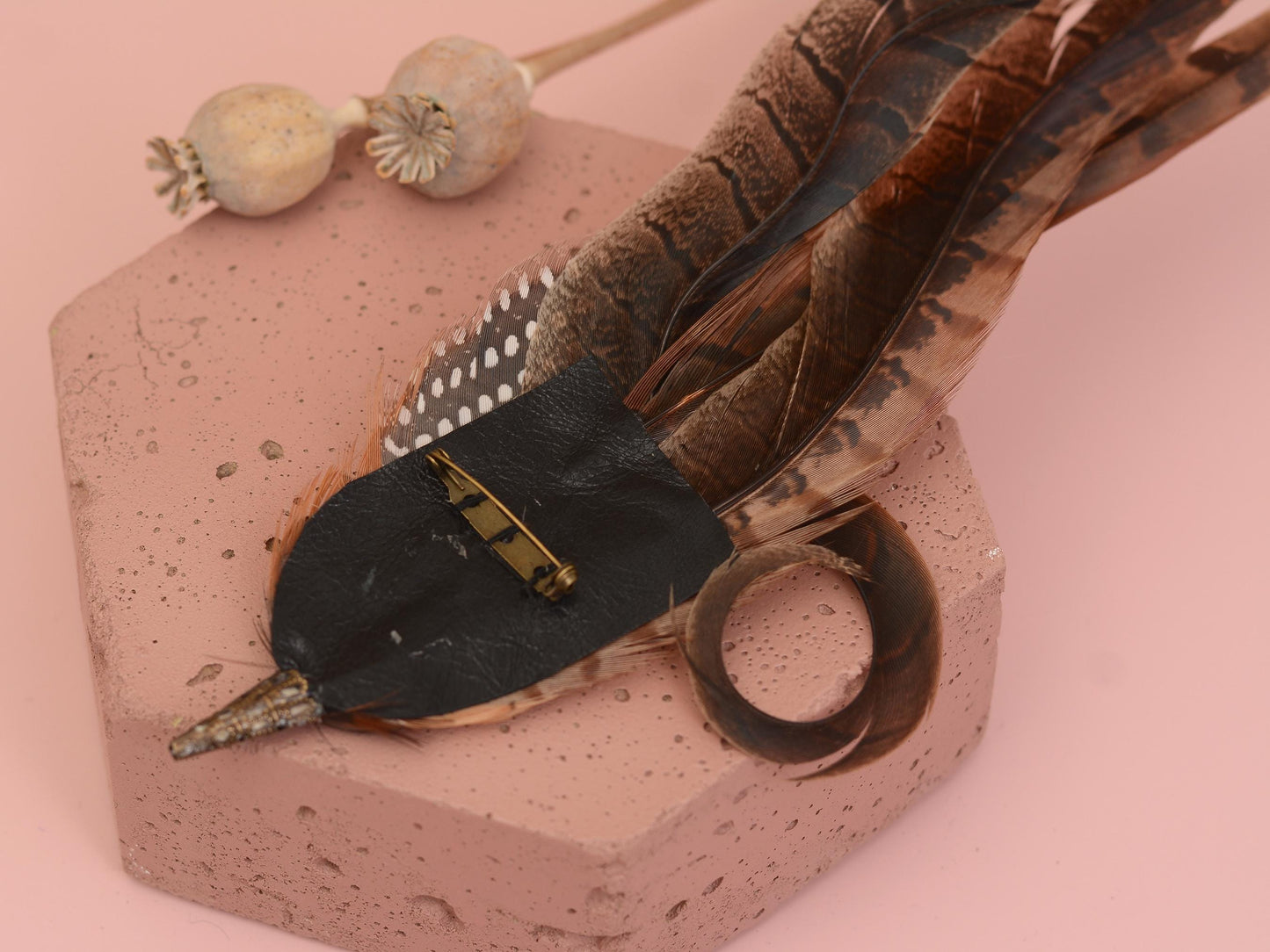 Luxury Pheasant Feather Hat Pin No.327 | Unique Pheasant Feather Boutonniere | Pheasant Feather Brooch