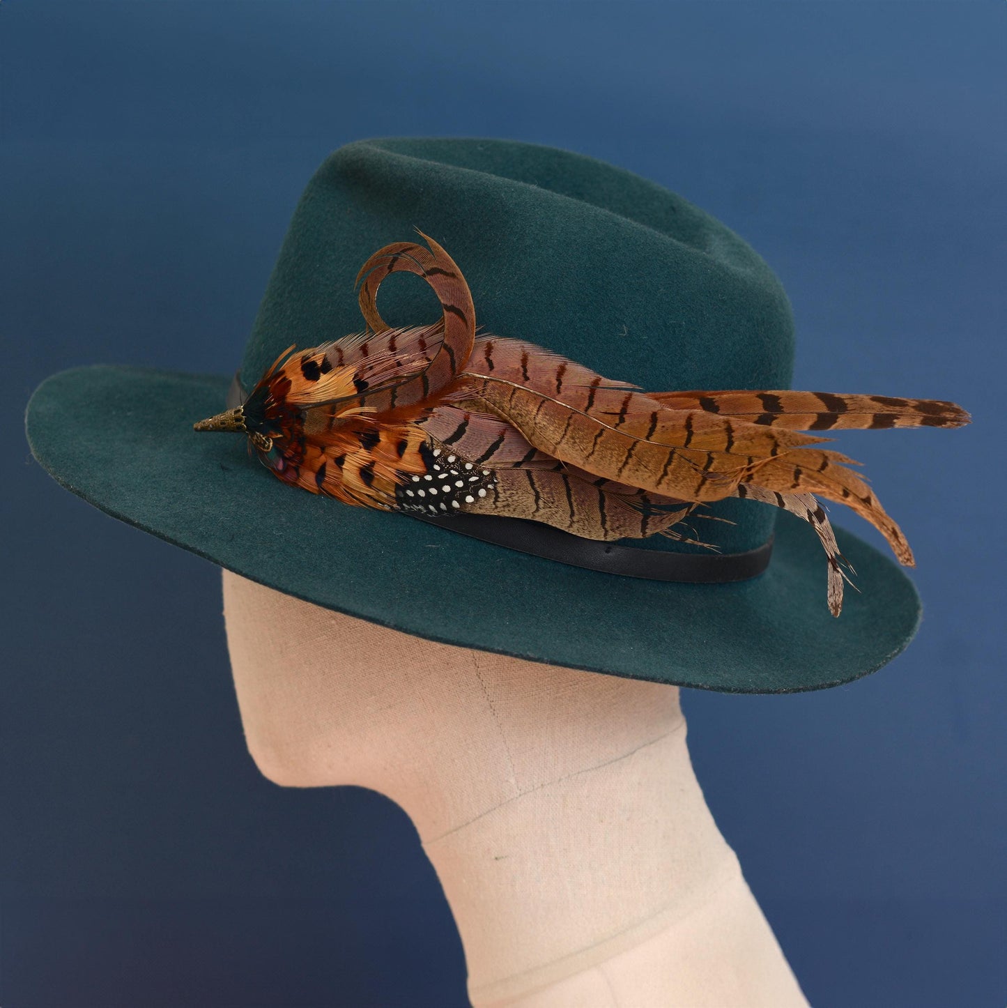 Luxury Pheasant Feather Hat Pin No.327 | Unique Pheasant Feather Boutonniere | Pheasant Feather Brooch