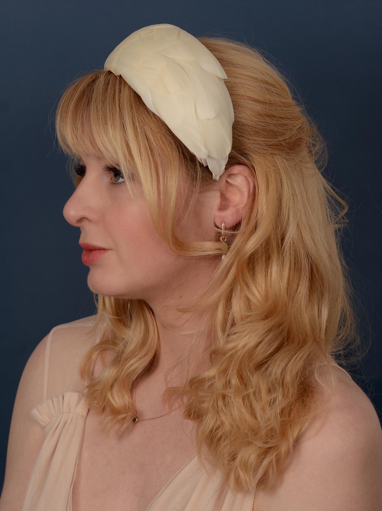 Luxury Ivory Goose Feather Bandeau Headband Fascinator | Feather Hat | Wedding Fascinator