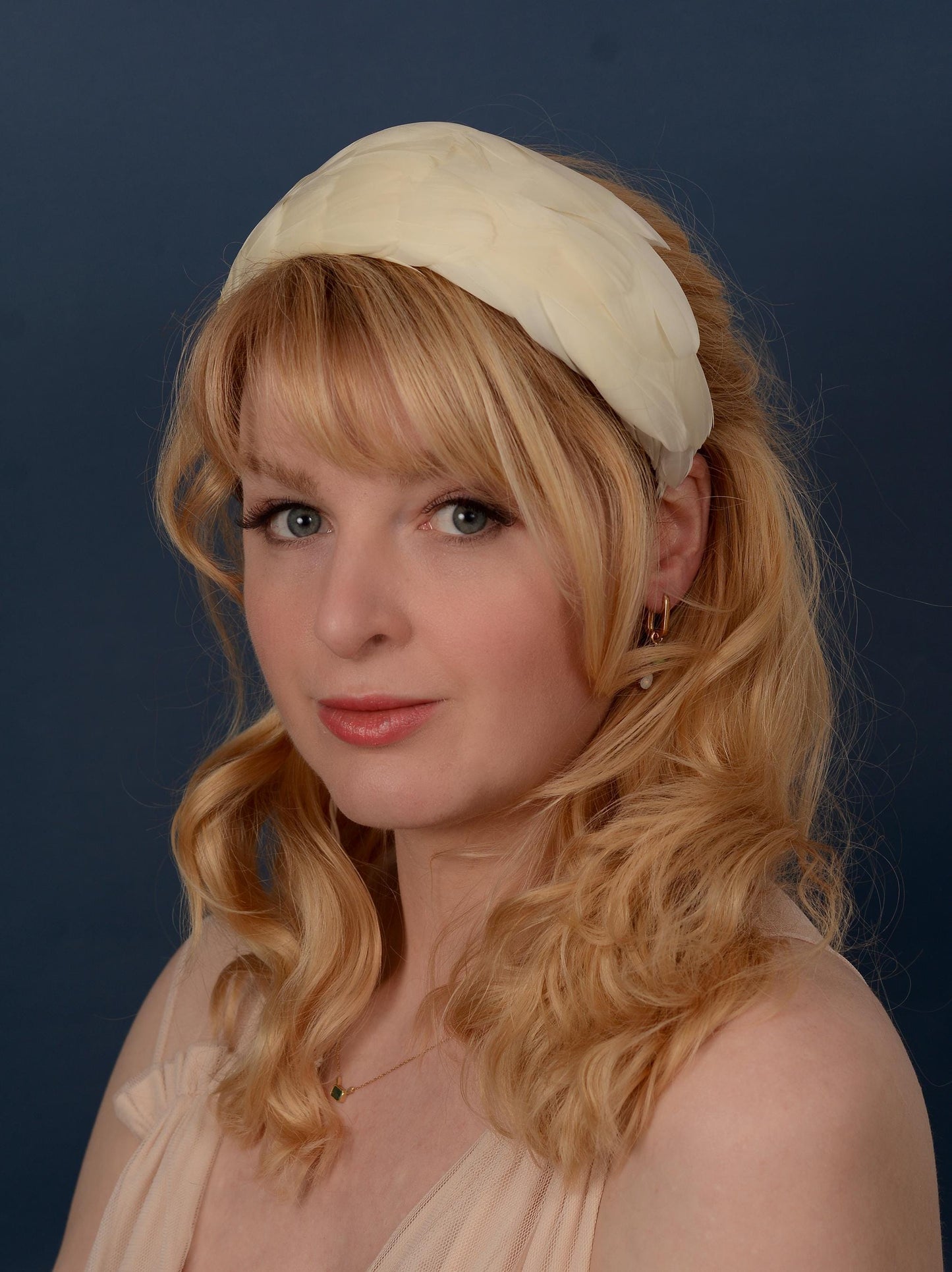 Luxury Ivory Goose Feather Bandeau Headband Fascinator | Feather Hat | Wedding Fascinator
