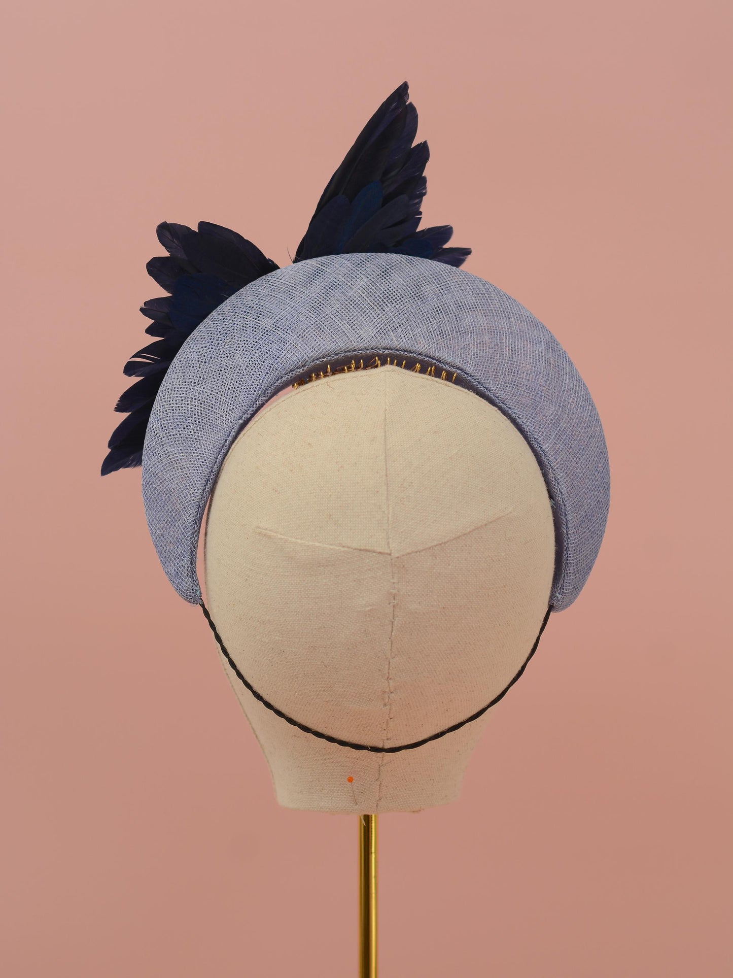 Bird Wing Navy and Cornflower Blue Halo Bandeau Headband Fascinator