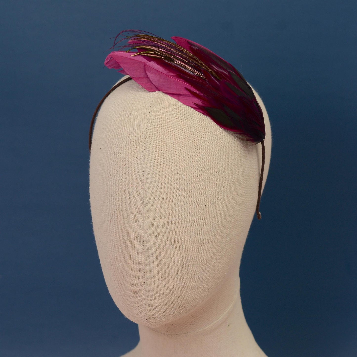 Plum Purple Feather Headband No.001 | Purple Feather Fascinator | Feather Headpiece