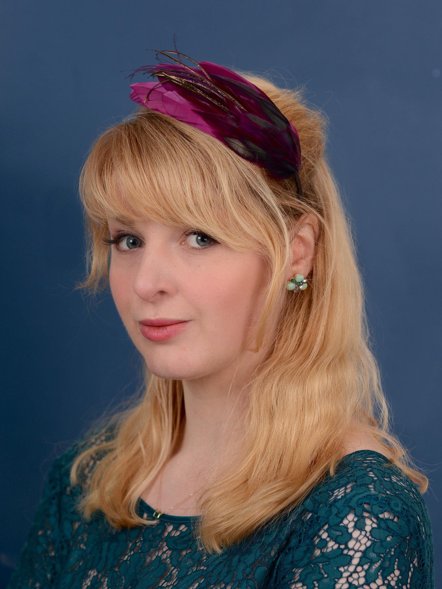 Plum Purple Feather Headband No.001 | Purple Feather Fascinator | Feather Headpiece