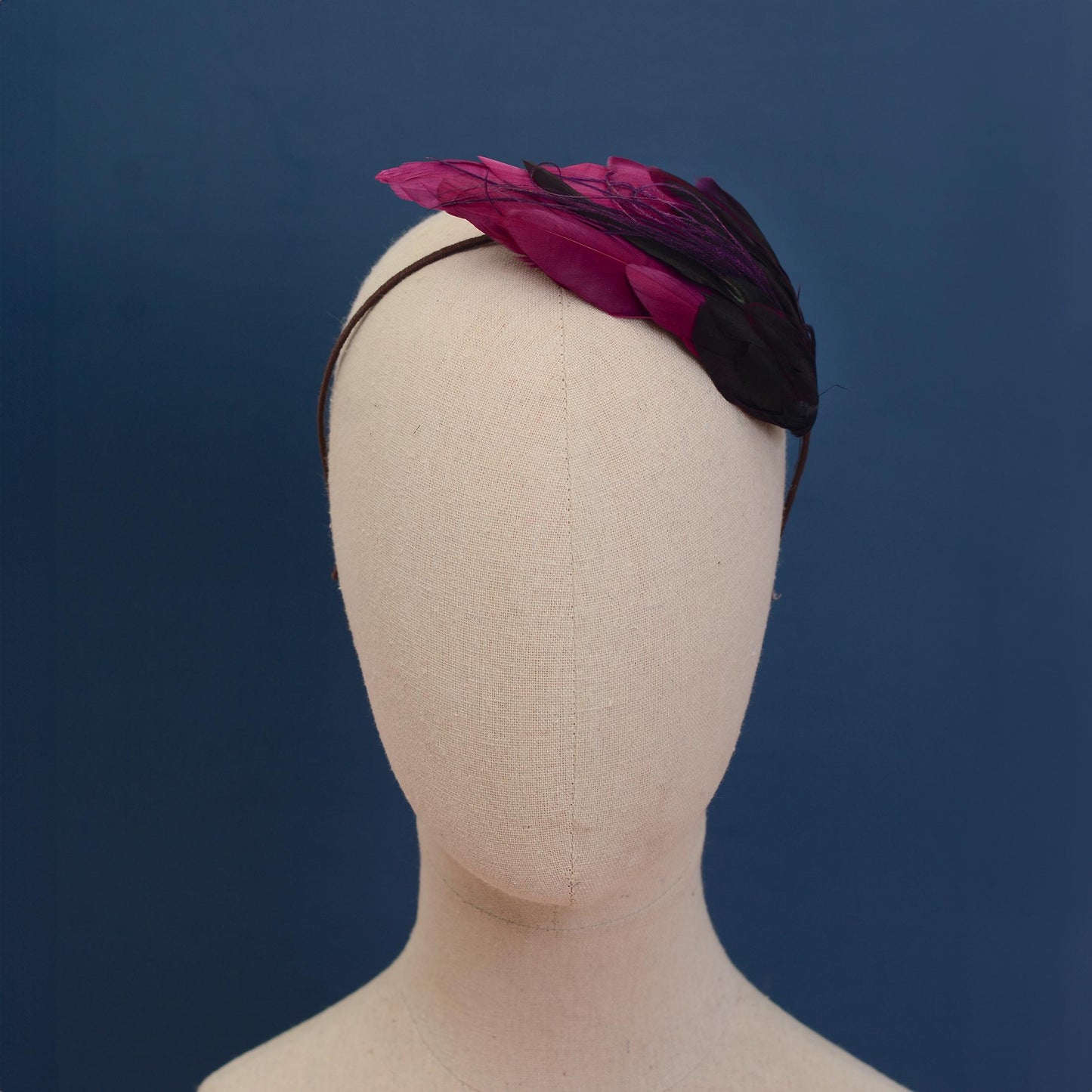 Plum Purple Feather Headband No.007 | Purple Feather Fascinator | Feather Headpiece