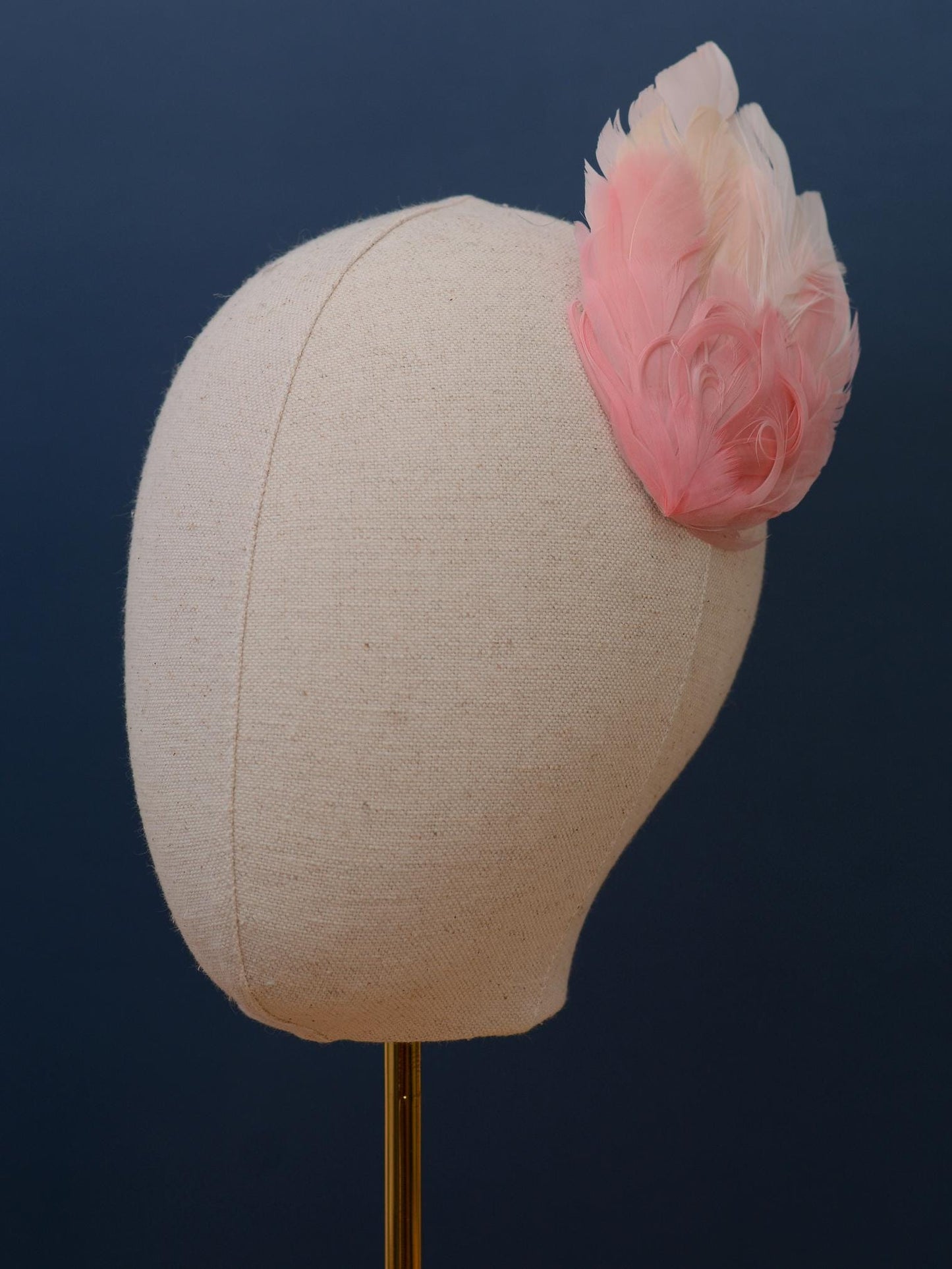 Large Feather Hair Clip in Ombre Blush Pink No.30 | Feather Fascinator | Feather Headpiece | Wedding Fascinator | Bridal Headpiece