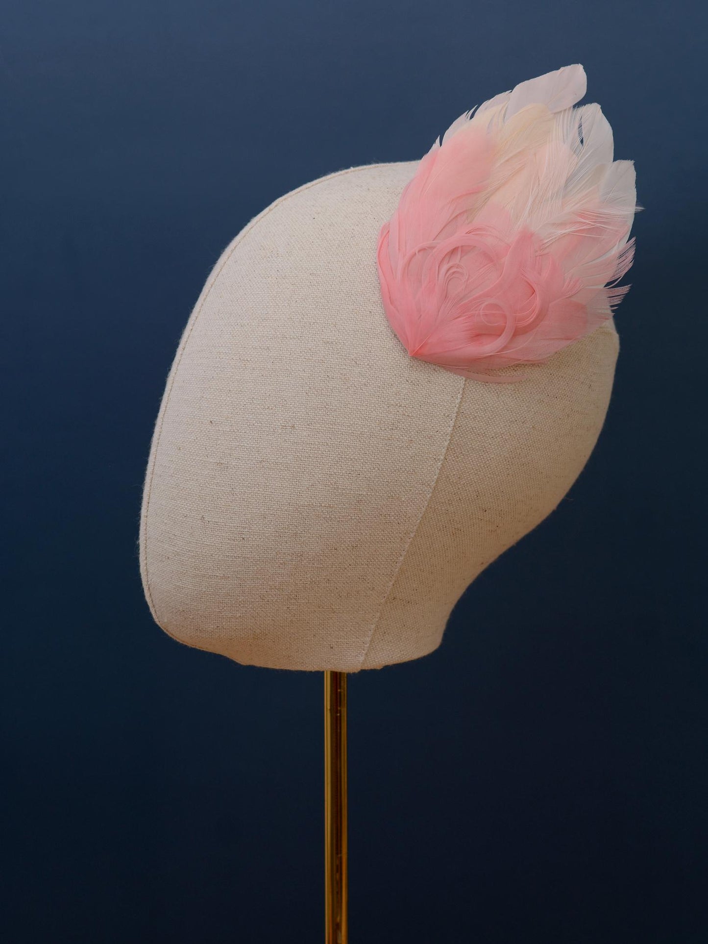 Large Feather Hair Clip in Ombre Blush Pink No.30 | Feather Fascinator | Feather Headpiece | Wedding Fascinator | Bridal Headpiece