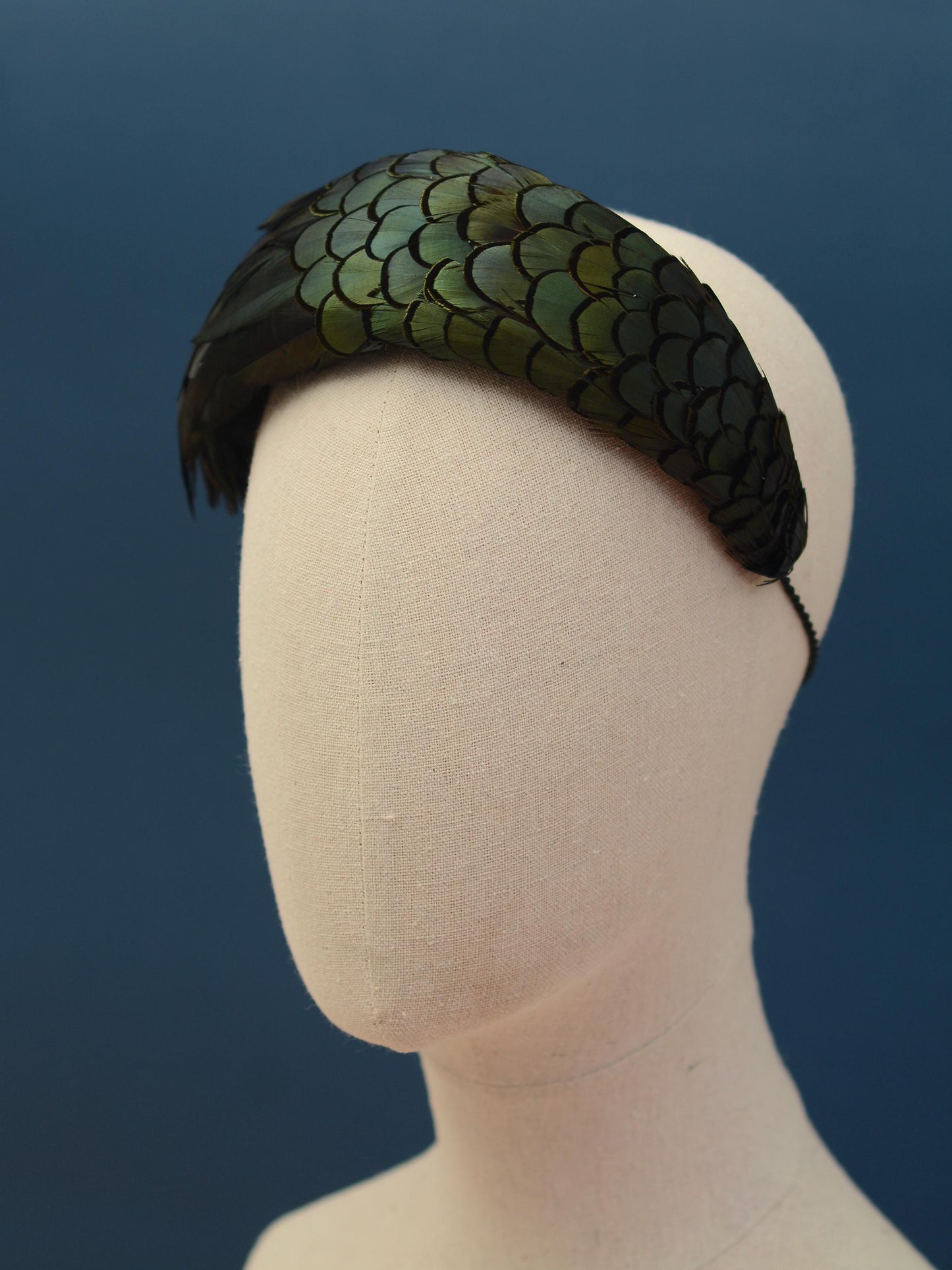 Black / Green Pheasant Feather Bandeau Headband Fascinator | Pheasant Feather Hat | Wedding Fascinator