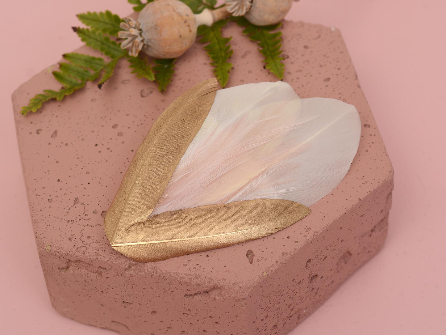 Feather Hair Clip in Ivory and Gold | Feather Fascinator | Ivory Feather Headpiece | Bridal Hair Clip | Bridal Headpiece | Bridesmaids