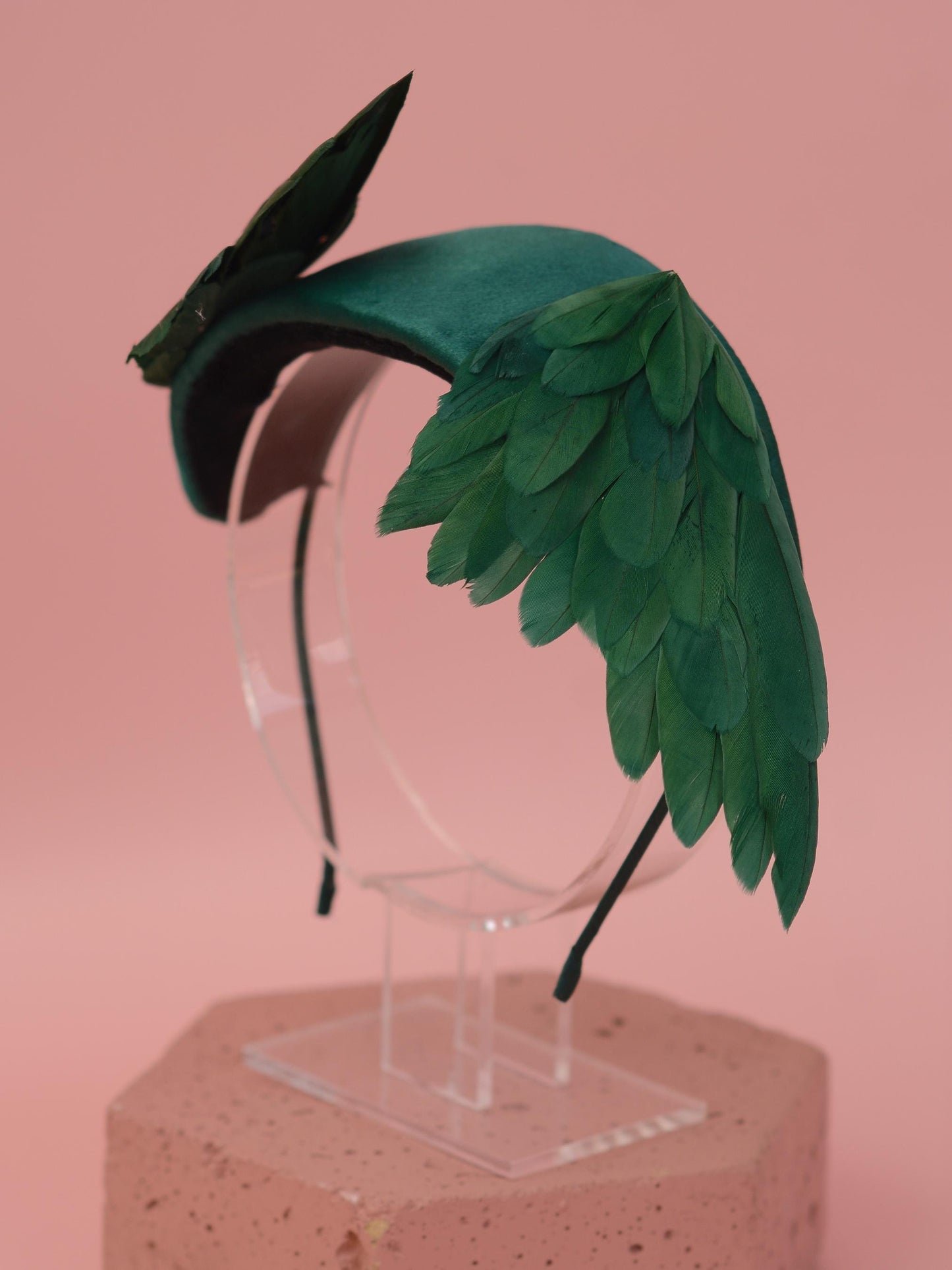 Bird Wing Green Halo Bandeau Fascinator Headband