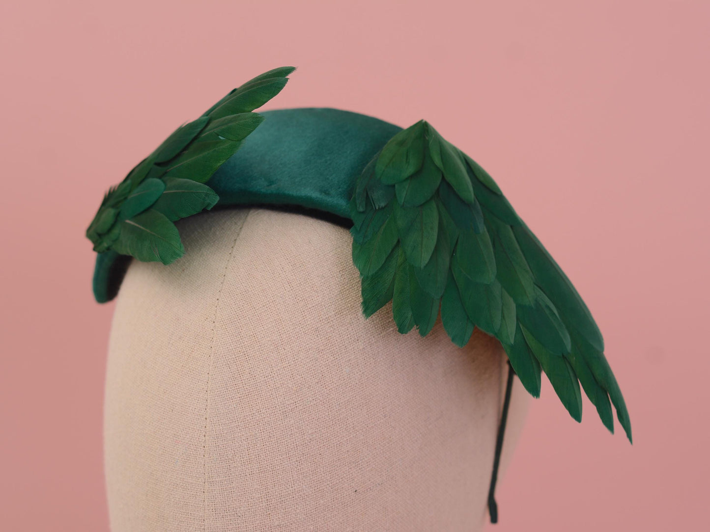 Bird Wing Green Halo Bandeau Fascinator Headband