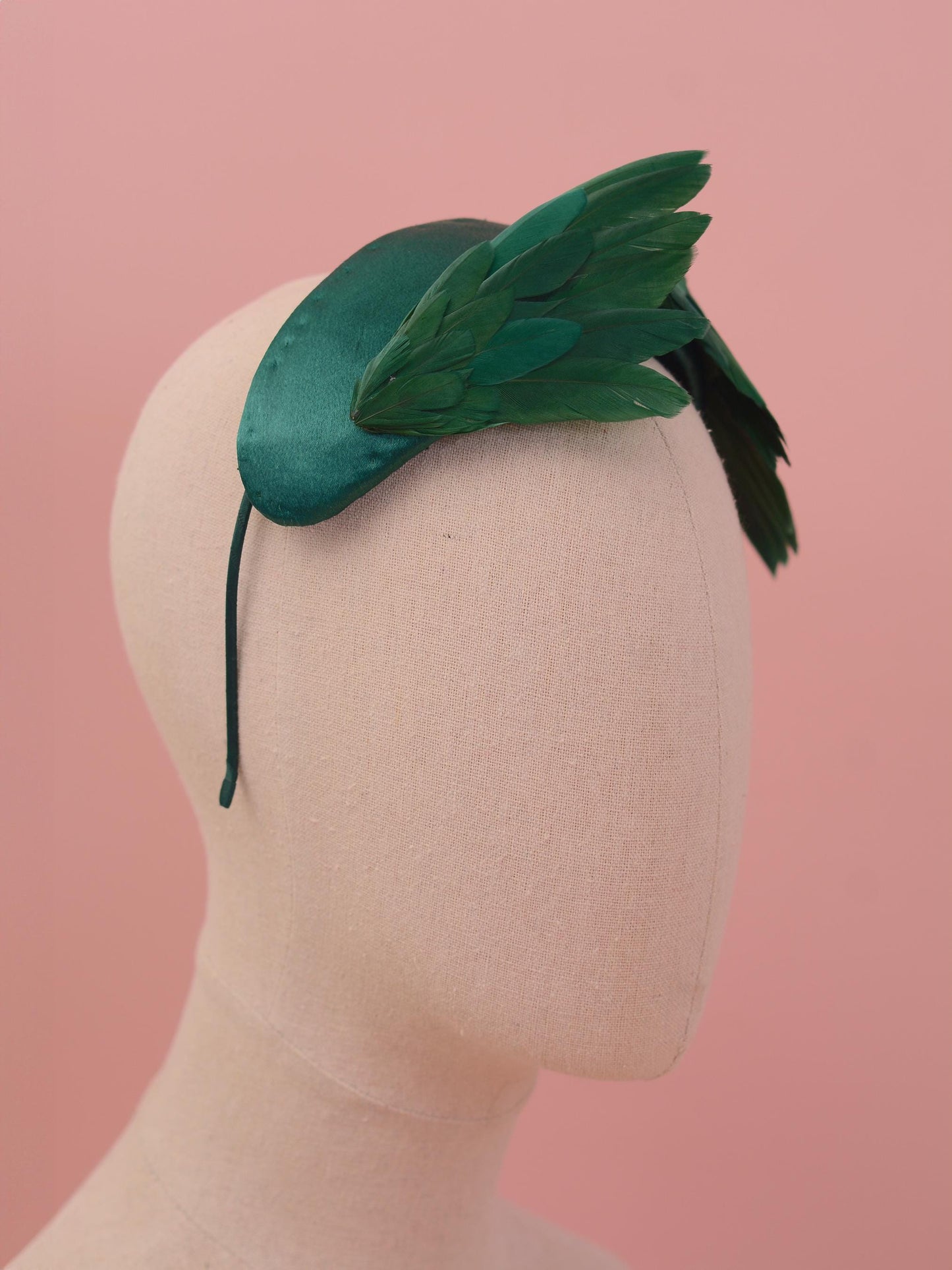 Bird Wing Green Halo Bandeau Fascinator Headband