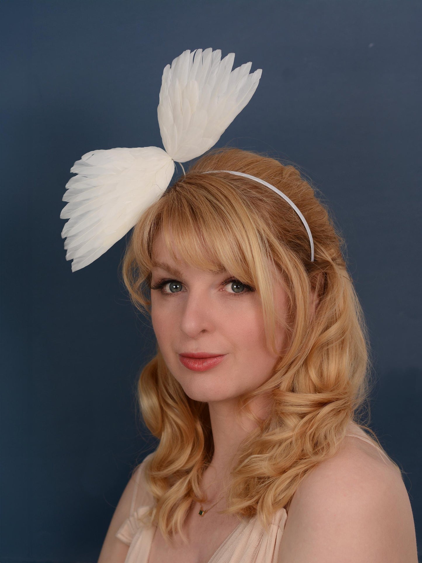White Floating Bird Wings Headpiece Fascinator