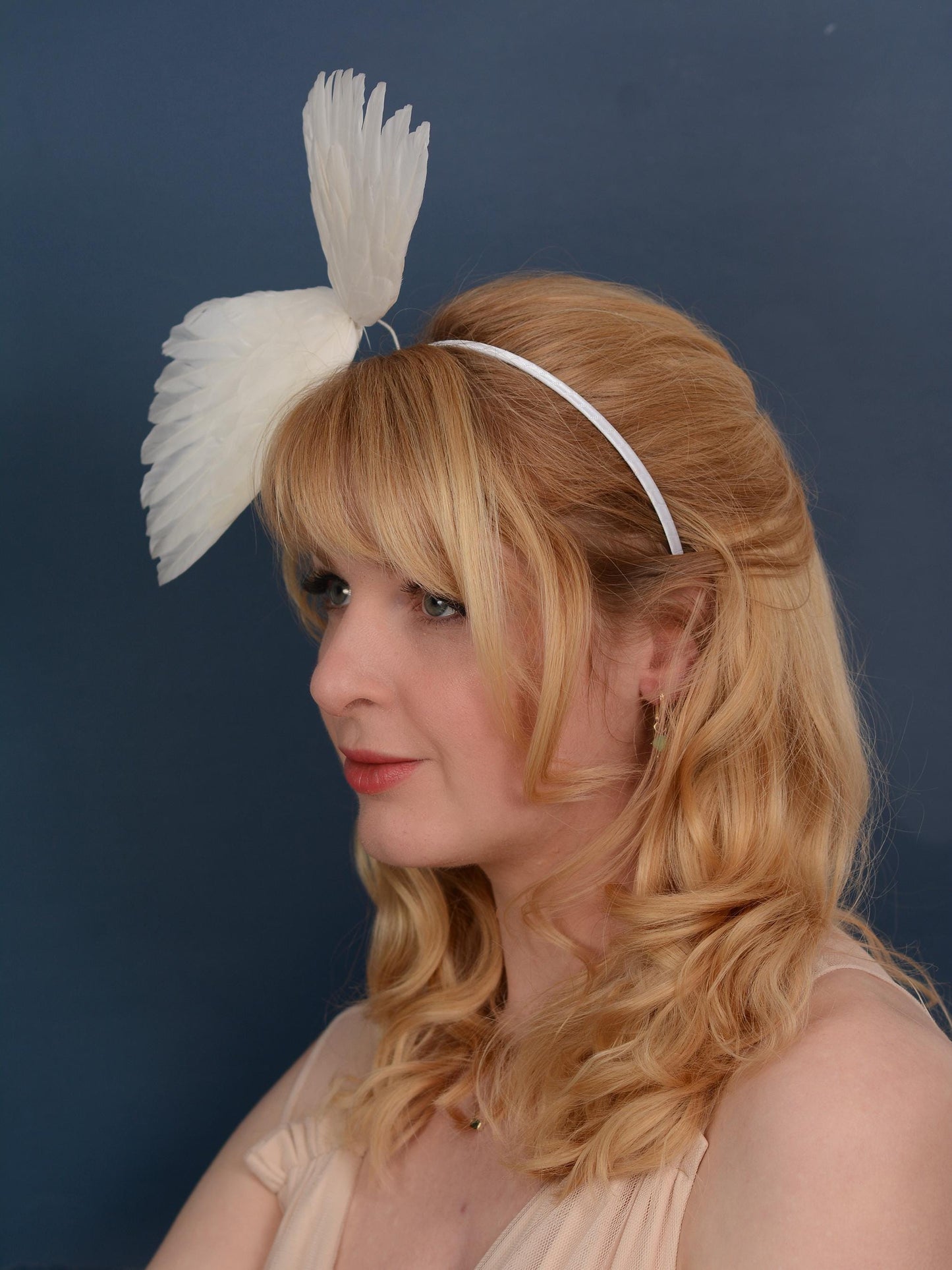 White Floating Bird Wings Headpiece Fascinator