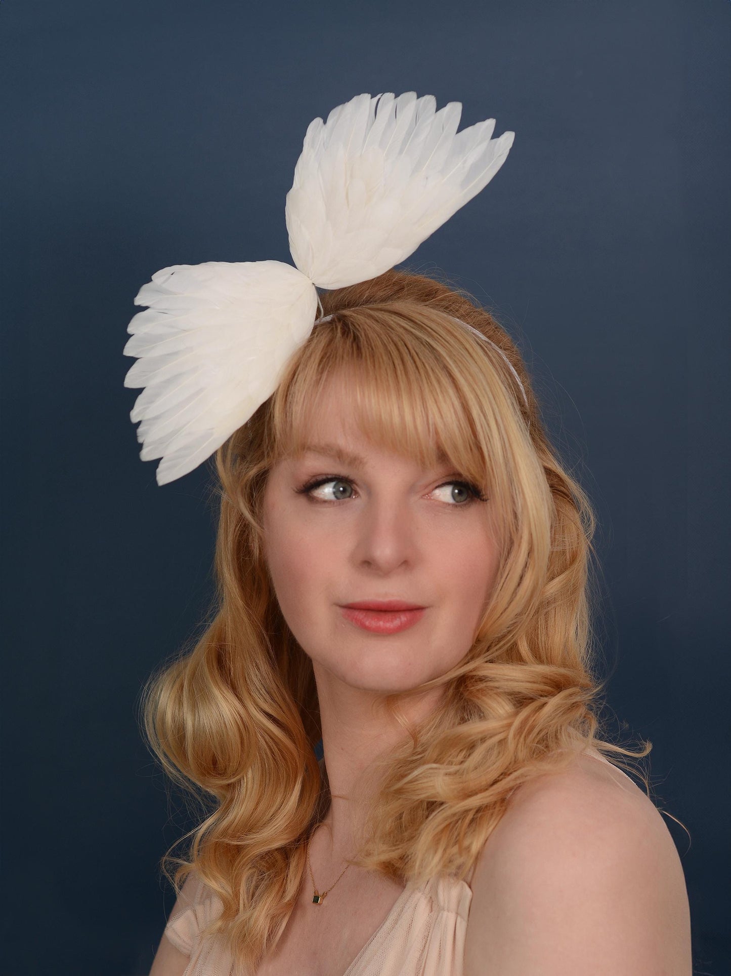 White Floating Bird Wings Headpiece Fascinator
