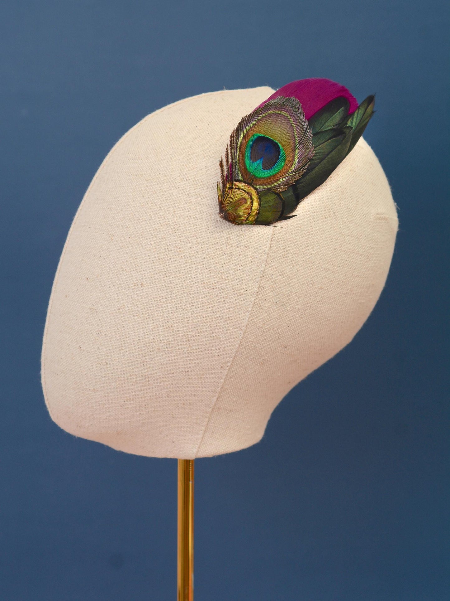 Plum and Peacock Feather Hair Clip | Peacock Feather Fascinator | Wedding Fascinator | Bridal Hair Clip | Bridesmaid Hair Clip