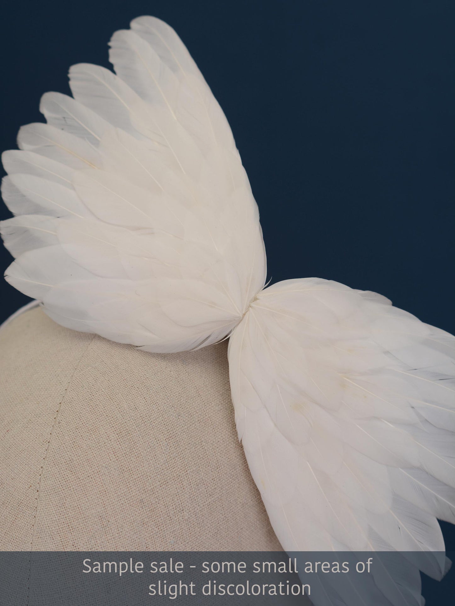 Sample Sale - White Side Perching Bird Wings Headpiece Fascinator