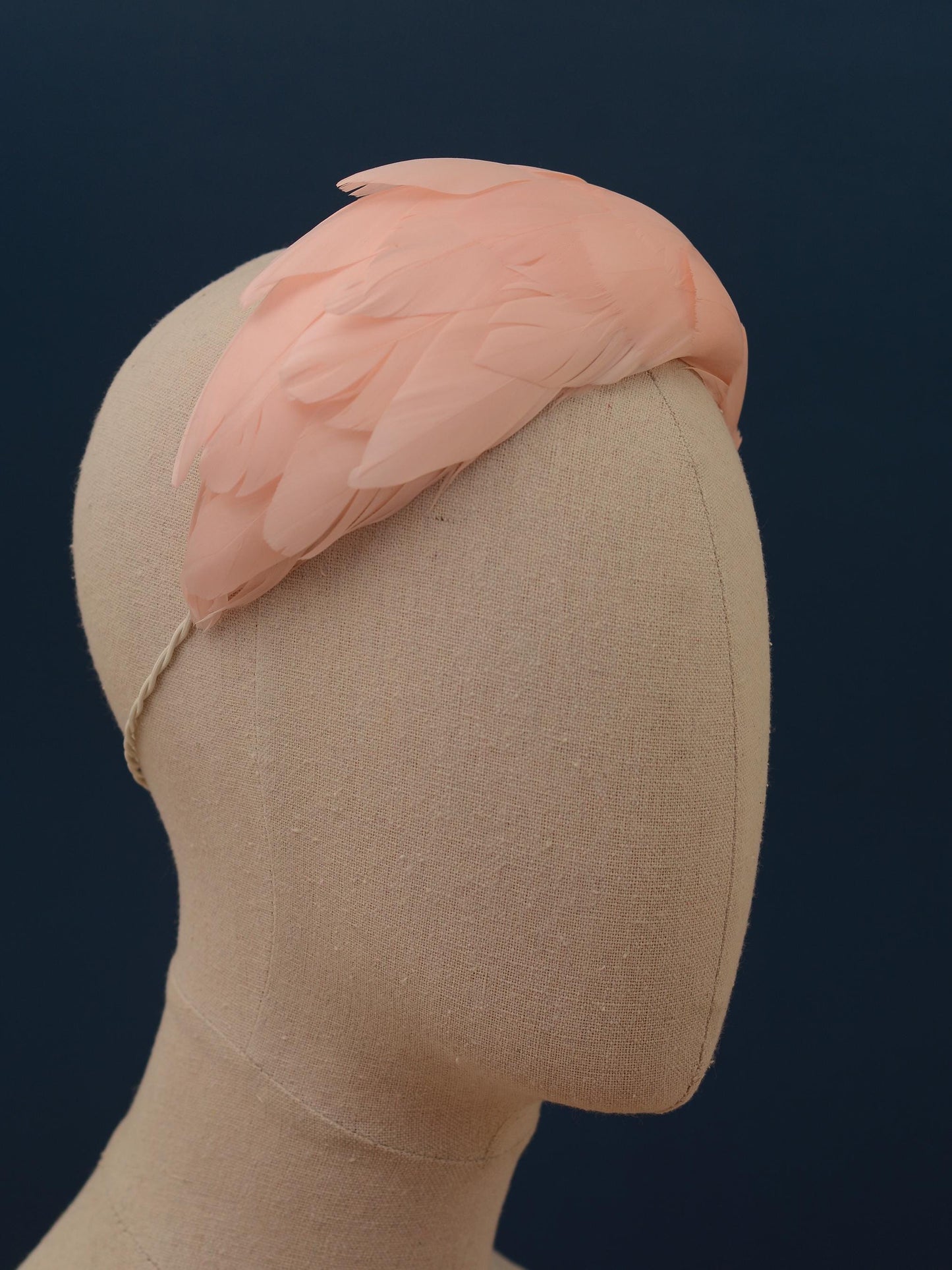 Luxury Blush Pink Goose Feather Bandeau Headband Fascinator | Feather Hat | Wedding Fascinator