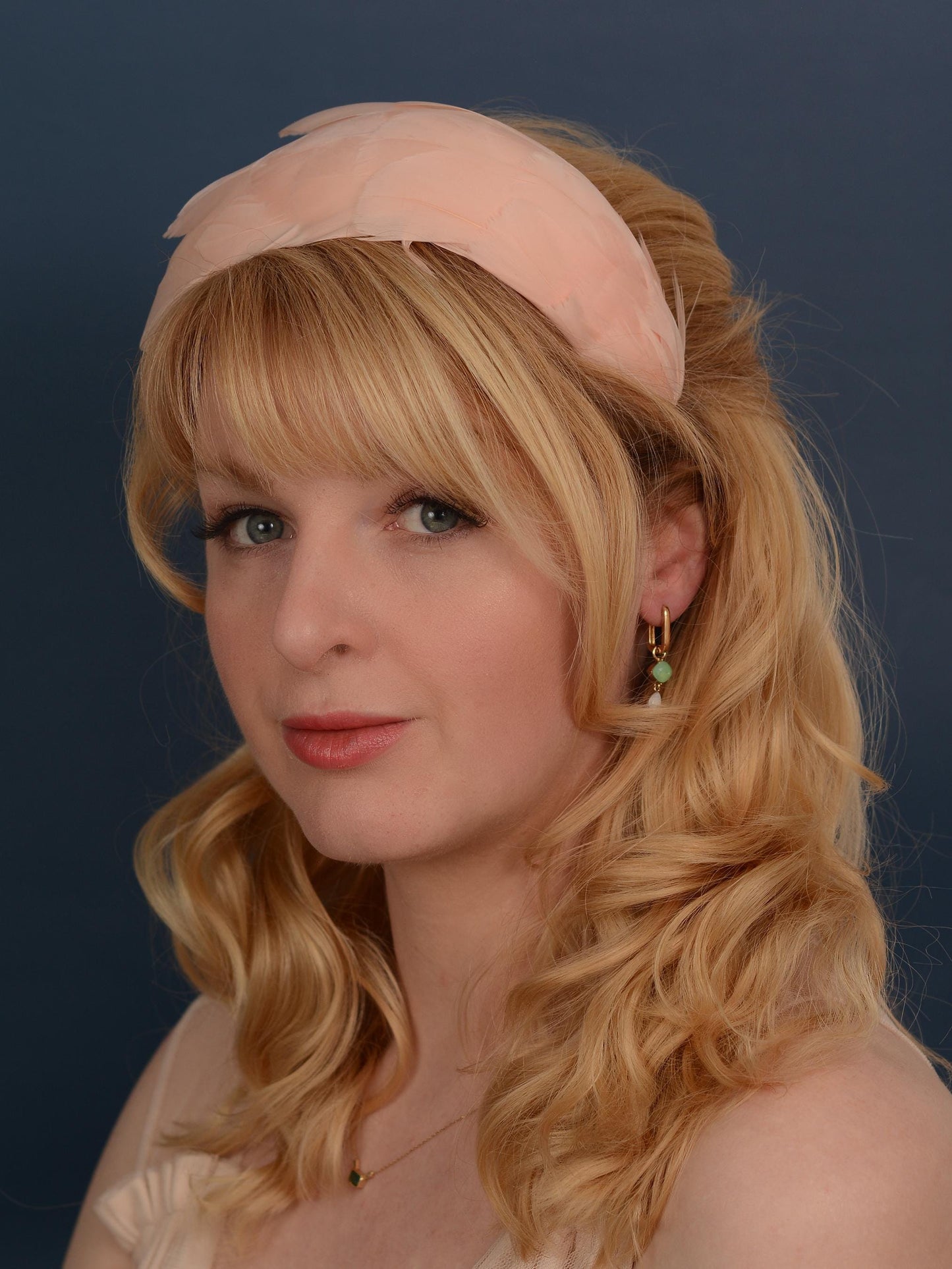Luxury Blush Pink Goose Feather Bandeau Headband Fascinator | Feather Hat | Wedding Fascinator