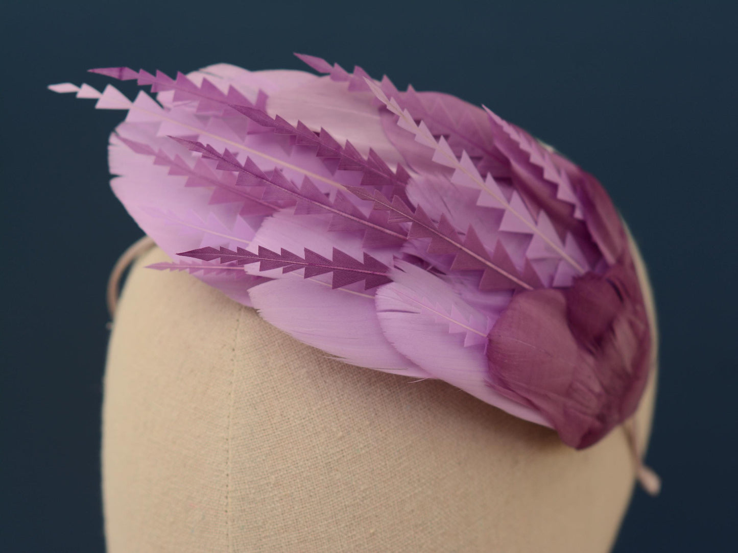 Ombre Lavender and Mauve Purple Feather Fascinator Headband No.016 | Purple Feather Headband | Purple Feather Headpiece