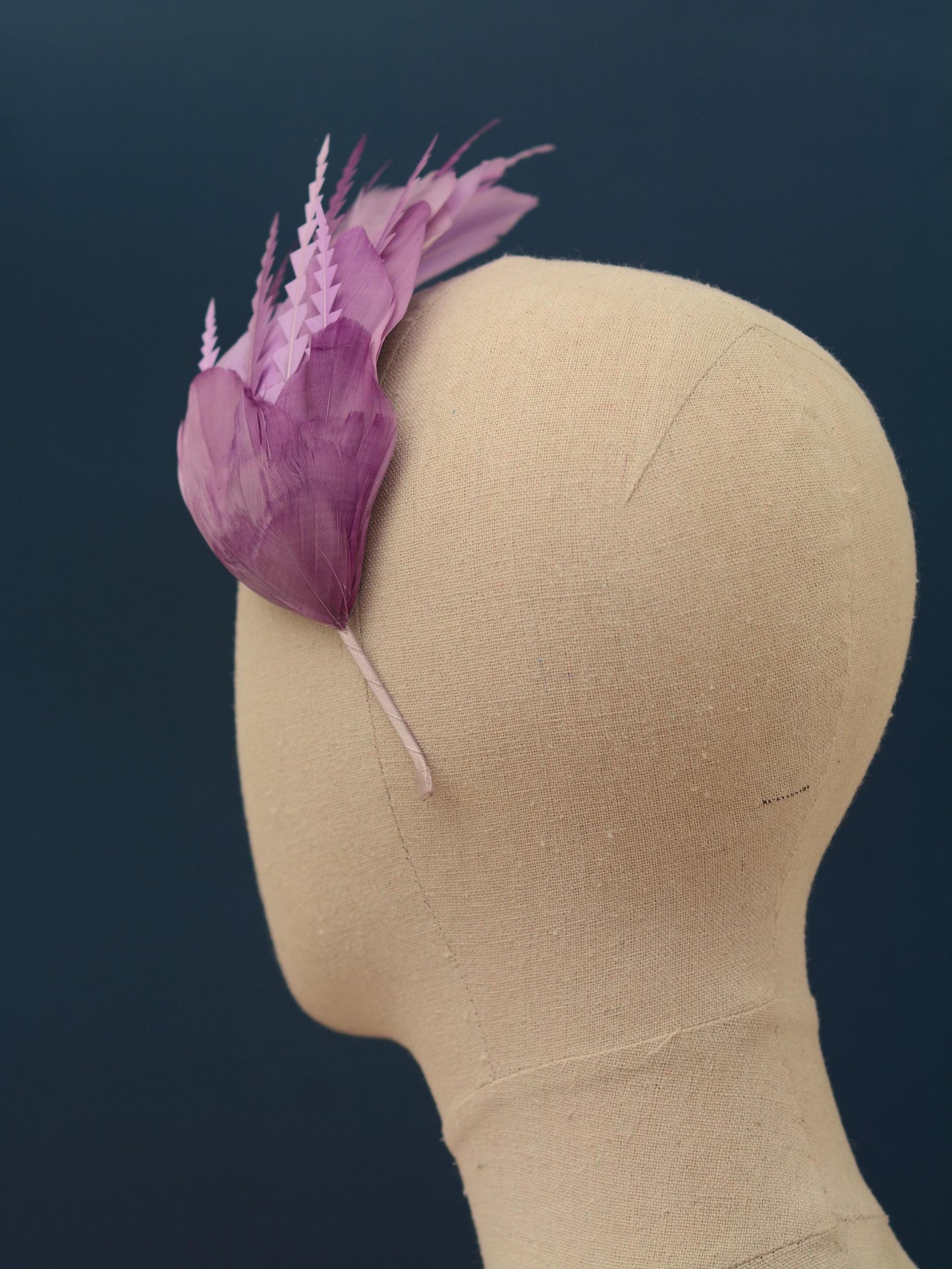 Ombre Lavender and Mauve Purple Feather Fascinator Headband No.016 | Purple Feather Headband | Purple Feather Headpiece