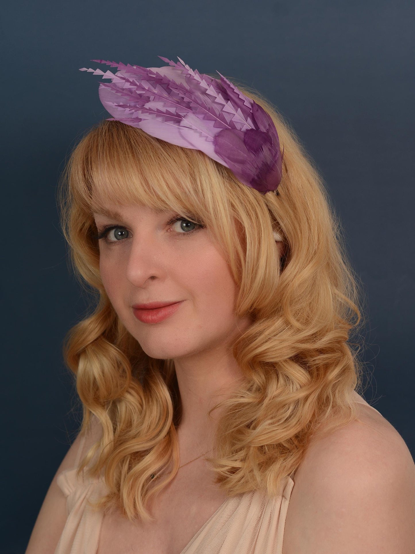 Ombre Lavender and Mauve Purple Feather Fascinator Headband No.016 | Purple Feather Headband | Purple Feather Headpiece