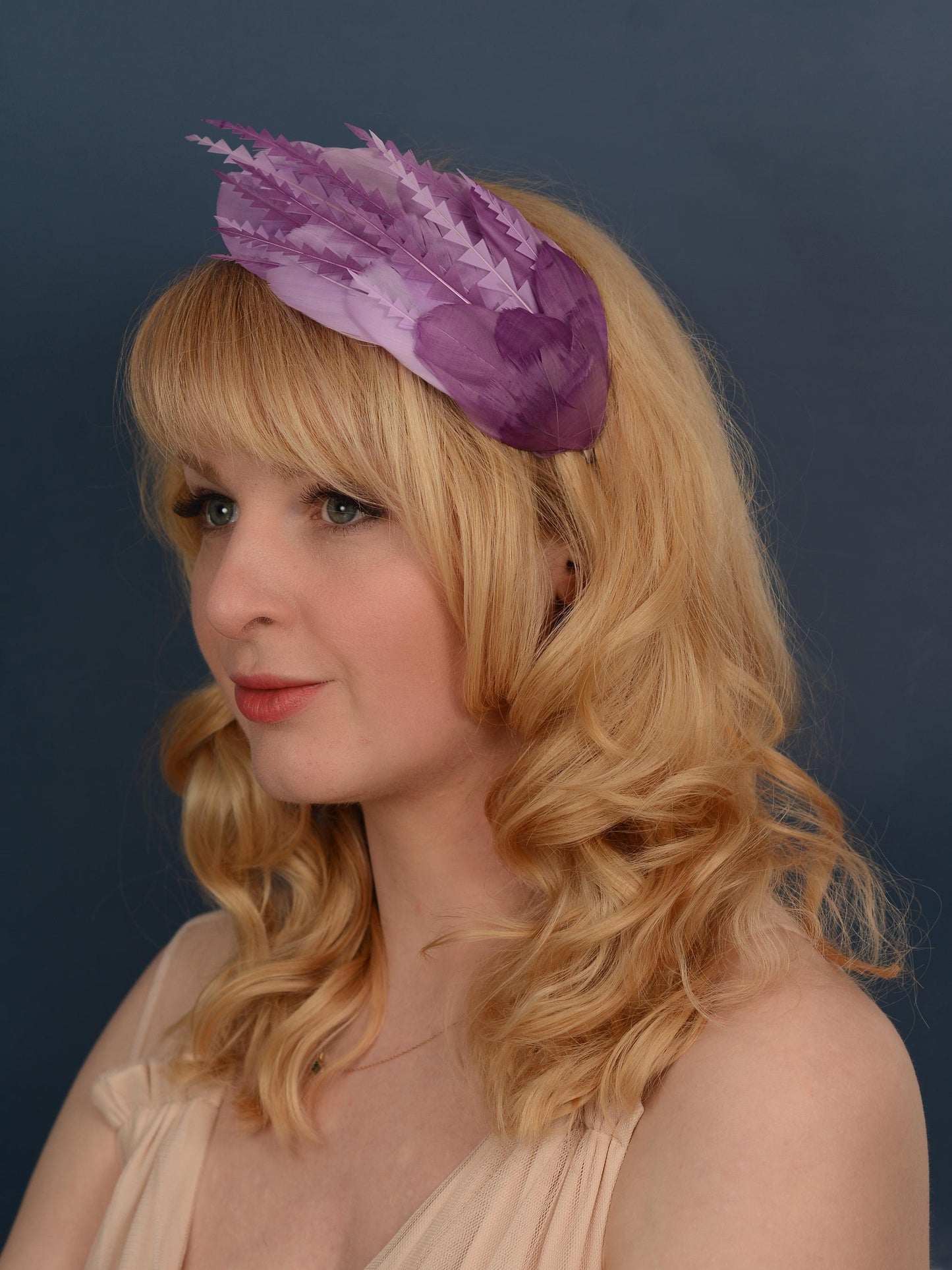 Ombre Lavender and Mauve Purple Feather Fascinator Headband No.016 | Purple Feather Headband | Purple Feather Headpiece