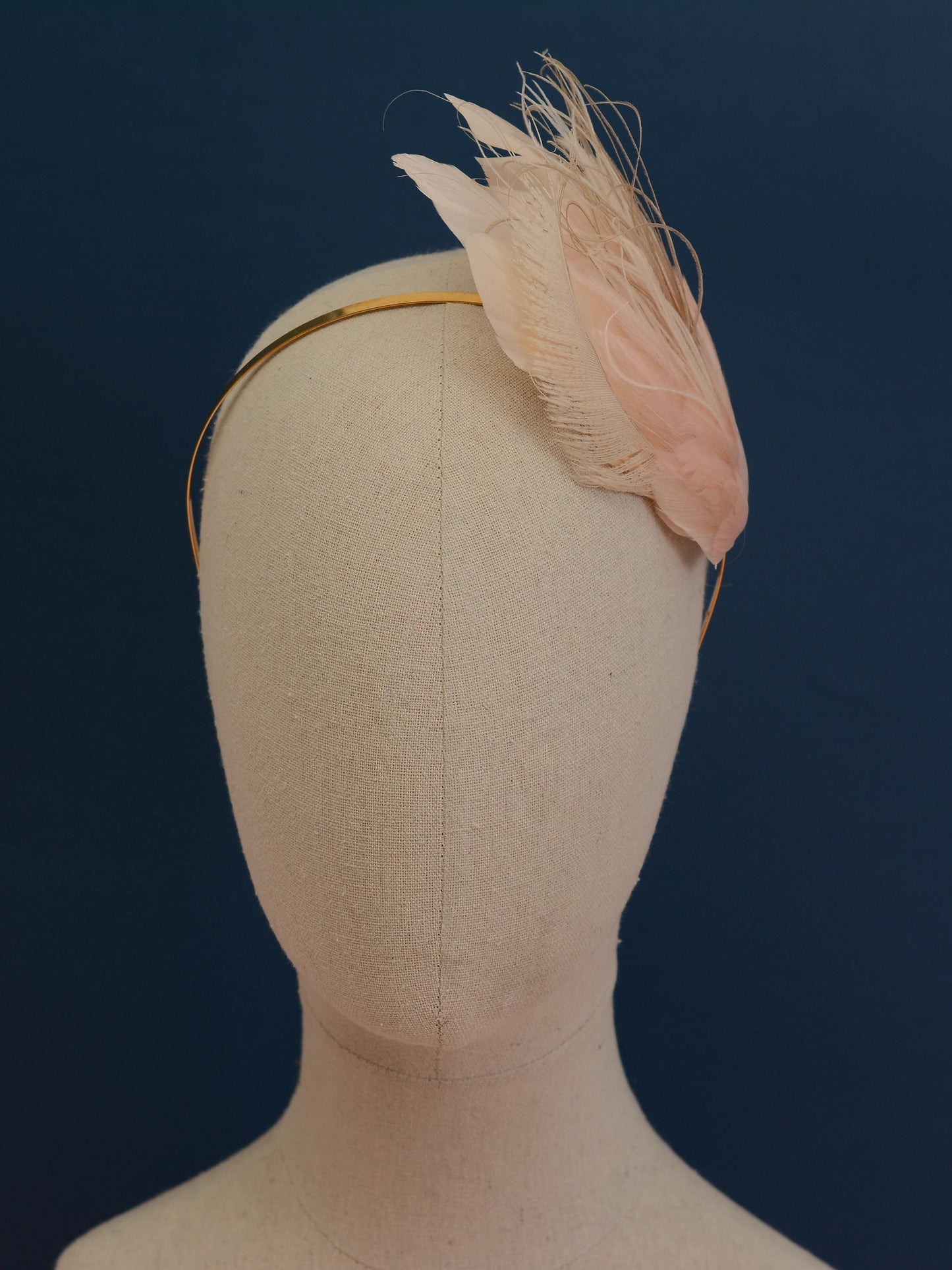 Ombre Blush Pink and Ivory Feather Fascinator Headband No.010 | Pink Feather Headband | Pink Feather Headpiece