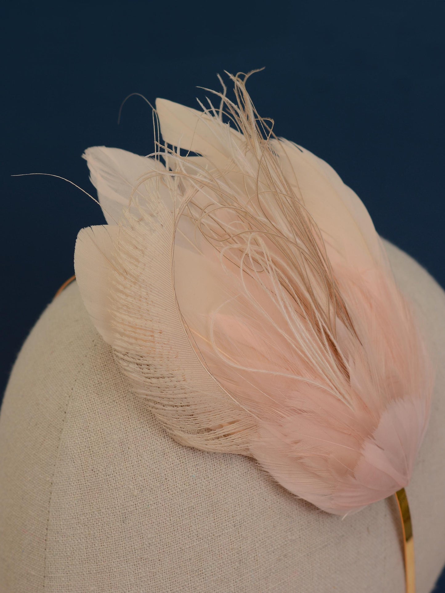 Ombre Blush Pink and Ivory Feather Fascinator Headband No.010 | Pink Feather Headband | Pink Feather Headpiece