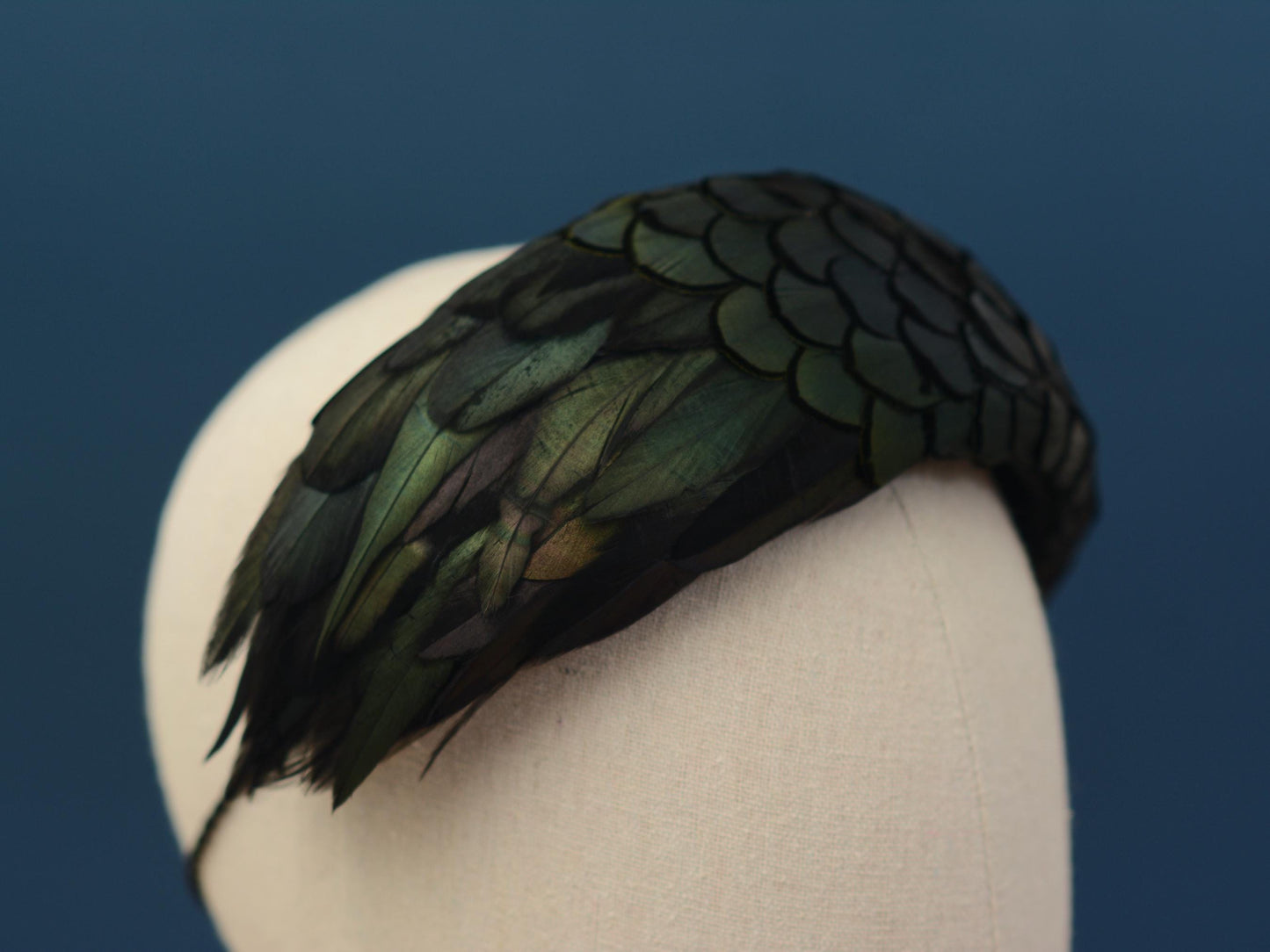 Black / Green Pheasant Feather Bandeau Headband Fascinator | Pheasant Feather Hat | Wedding Fascinator