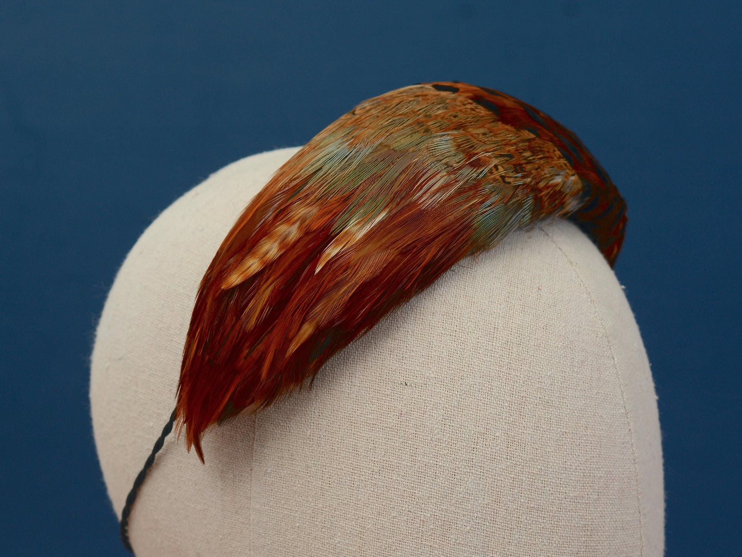 Copper Pheasant Feather Bandeau Headband Fascinator | Pheasant Feather Hat | Wedding Fascinator