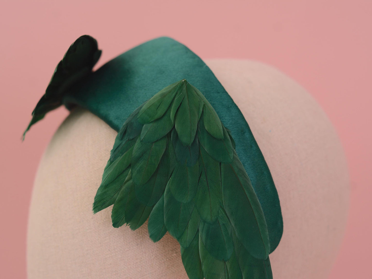 Bird Wing Green Halo Bandeau Fascinator Headband