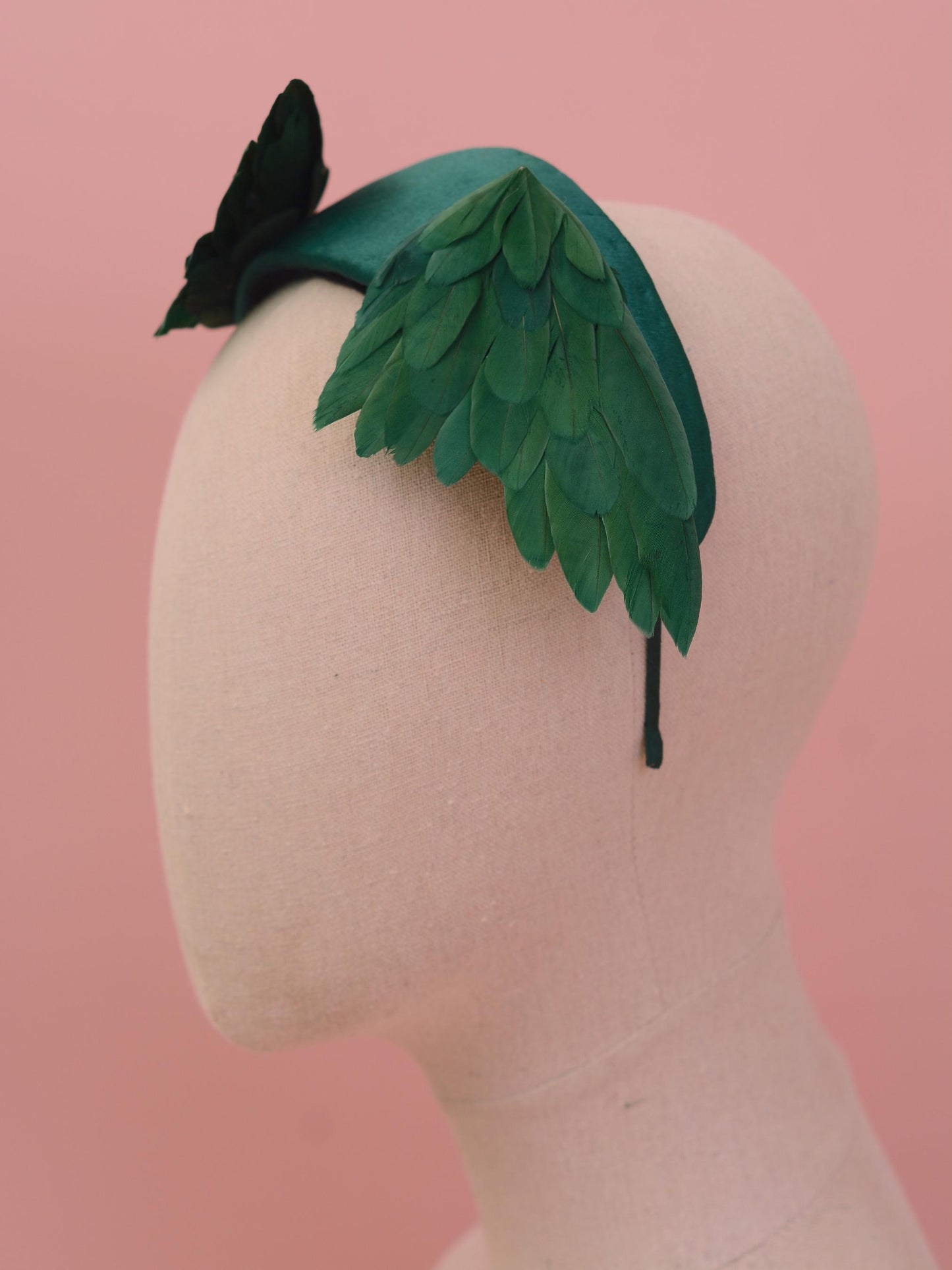 Bird Wing Green Halo Bandeau Fascinator Headband