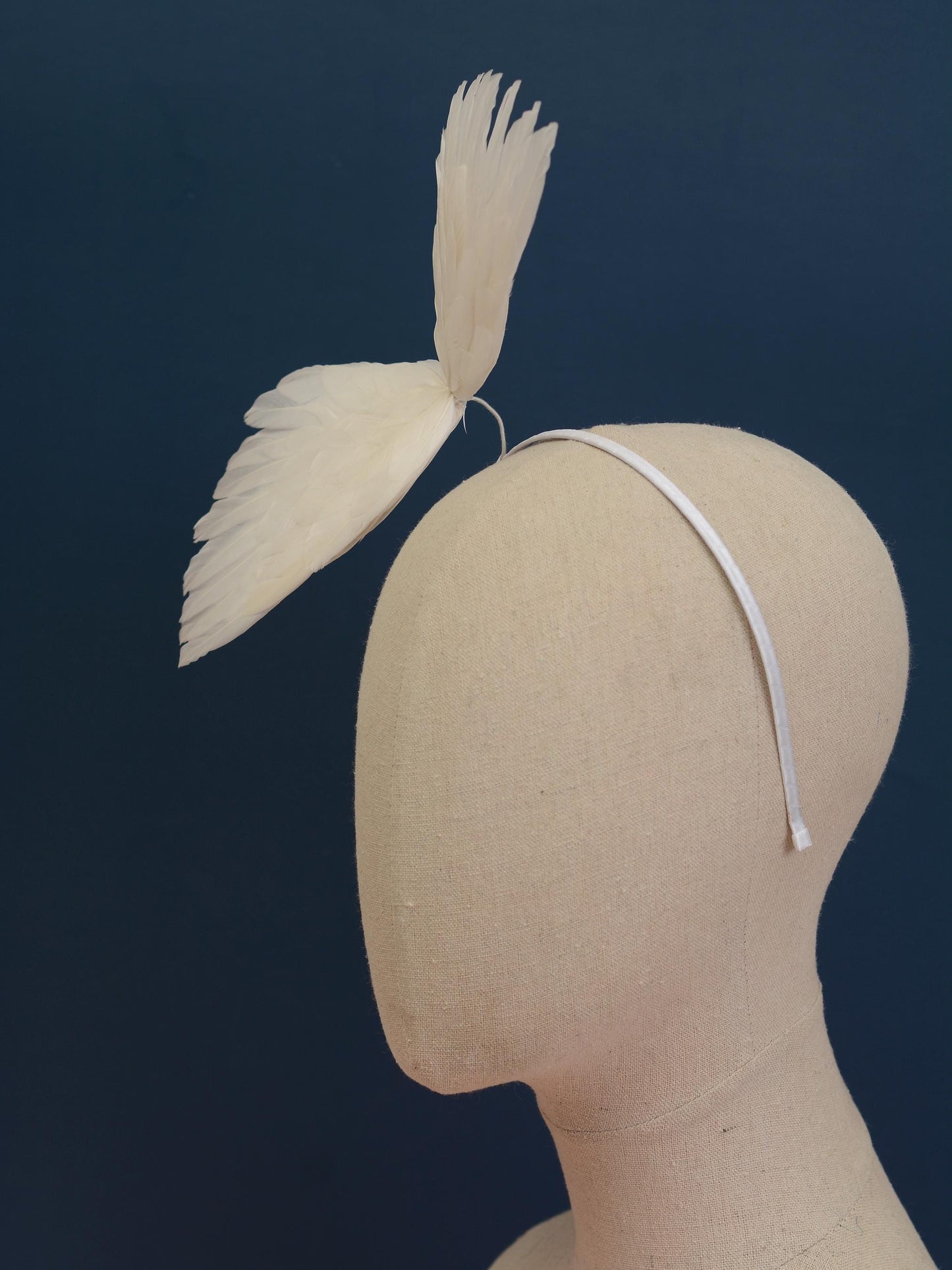 White Floating Bird Wings Headpiece Fascinator