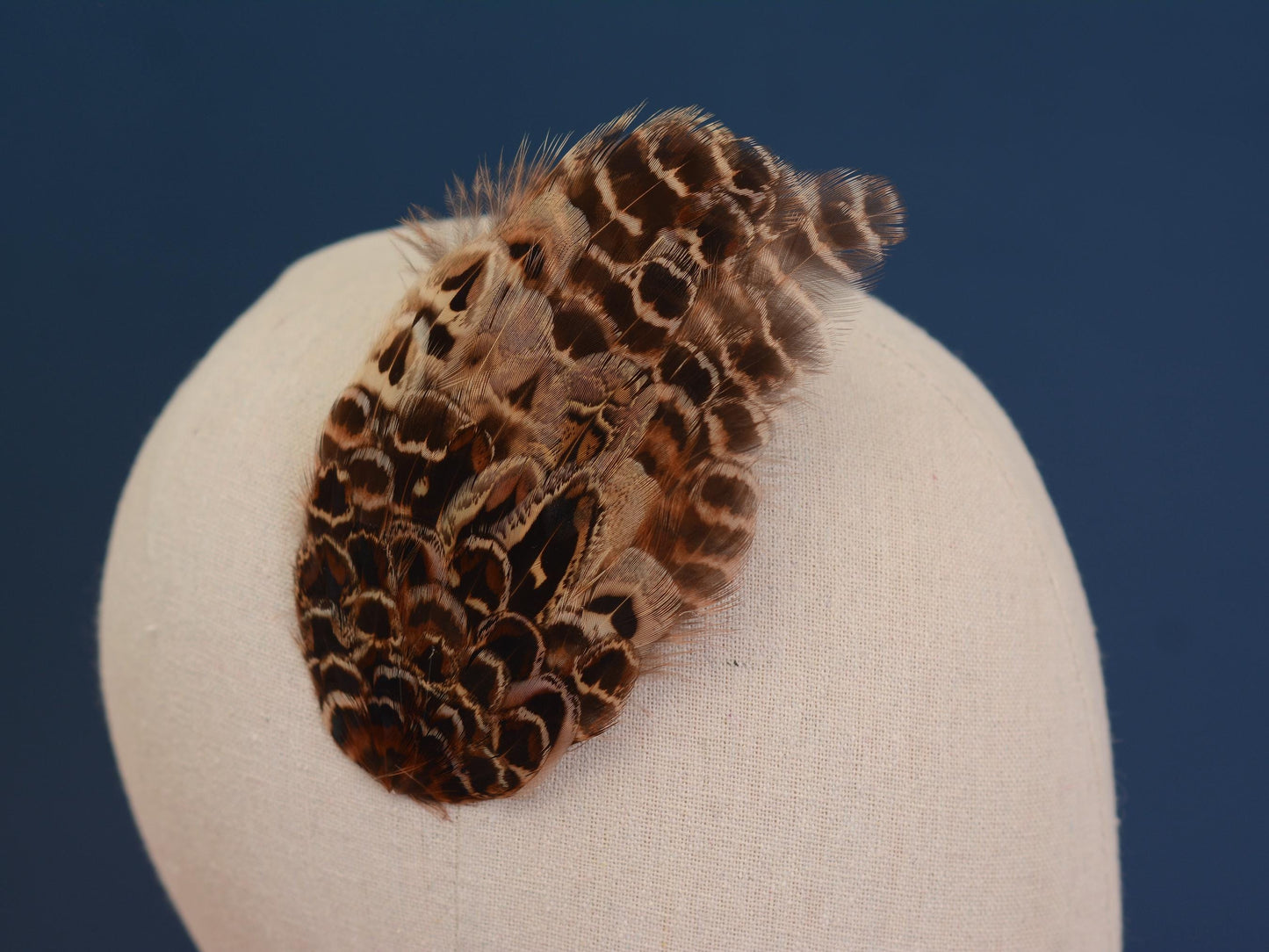 Feather Fascinator in Natural Hen Pheasant, Feather Hair Clip, Wedding Hair Clip