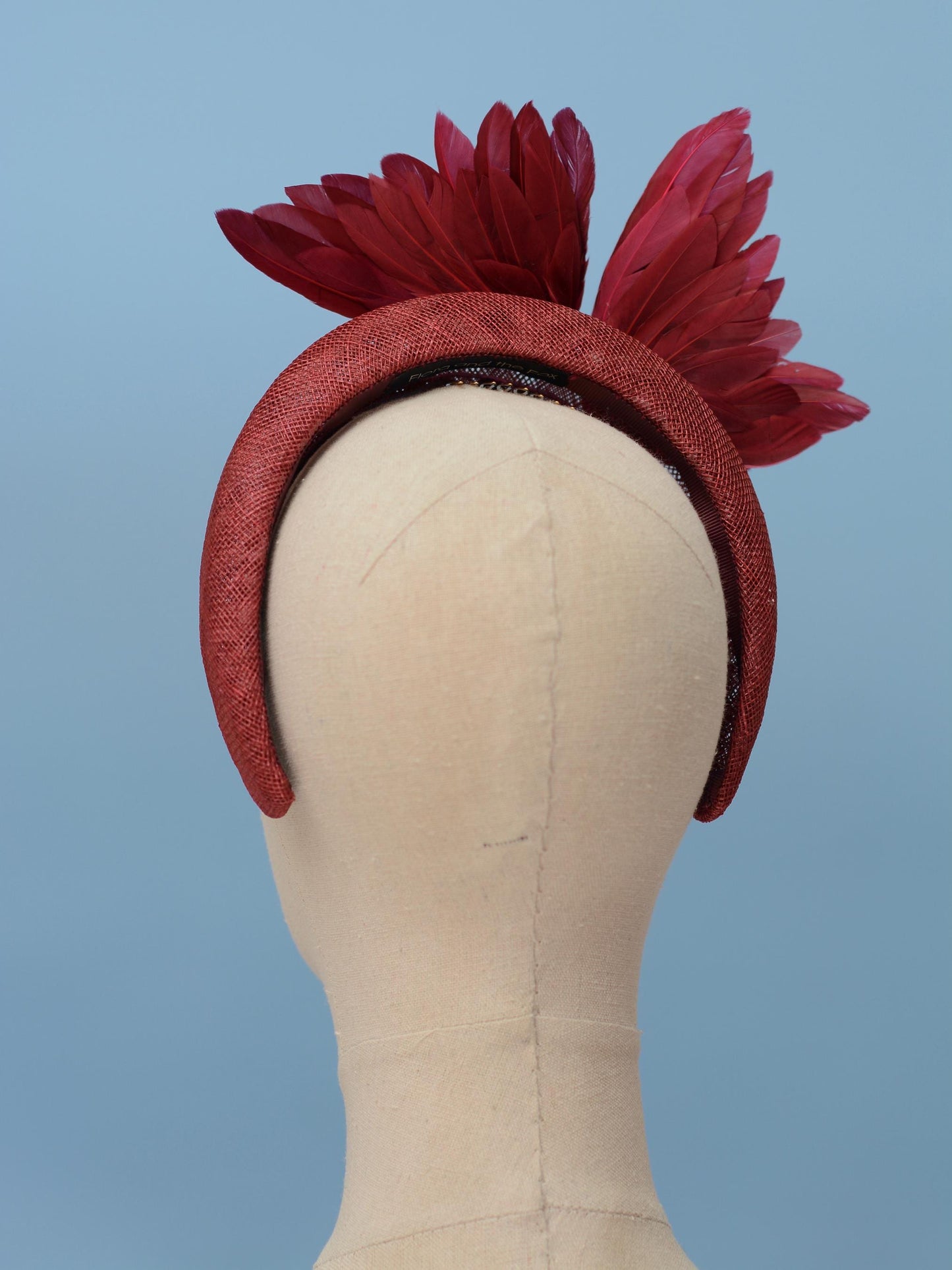 Bird Wing Claret Burgundy Halo Bandeau Fascinator Headband