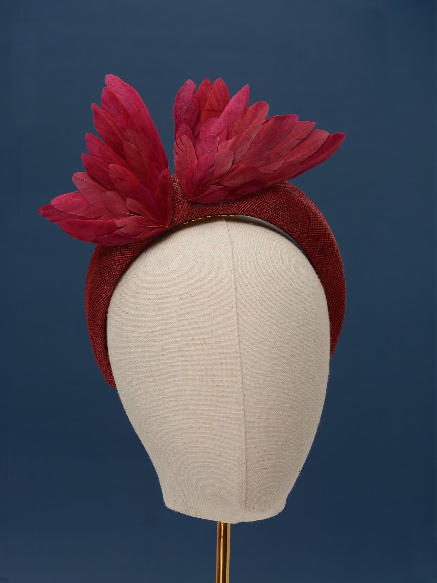 Bird Wing Claret Burgundy Halo Bandeau Fascinator Headband