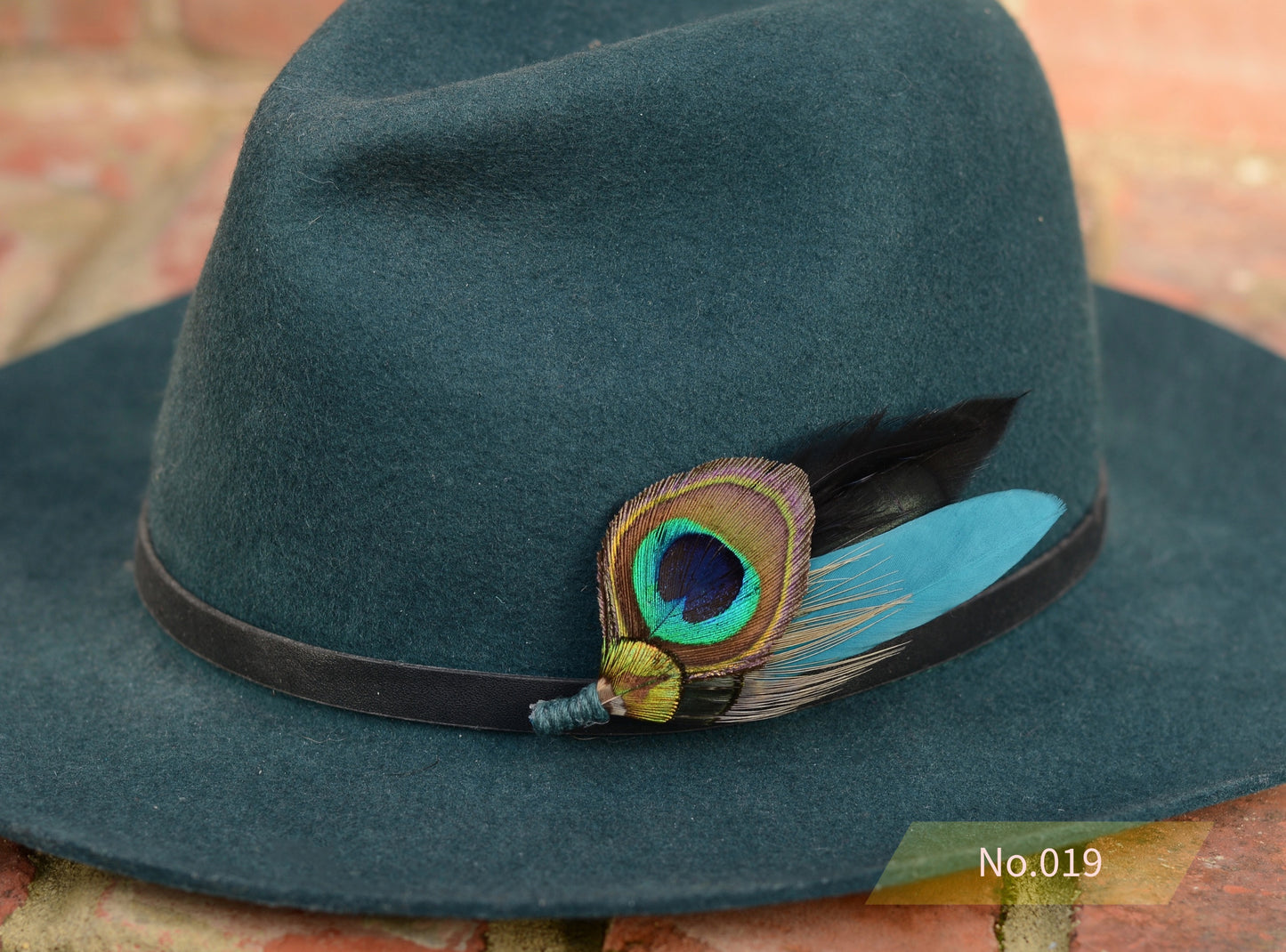 Peacock Feather Boutonniere in Teal, Navy and Burgundy