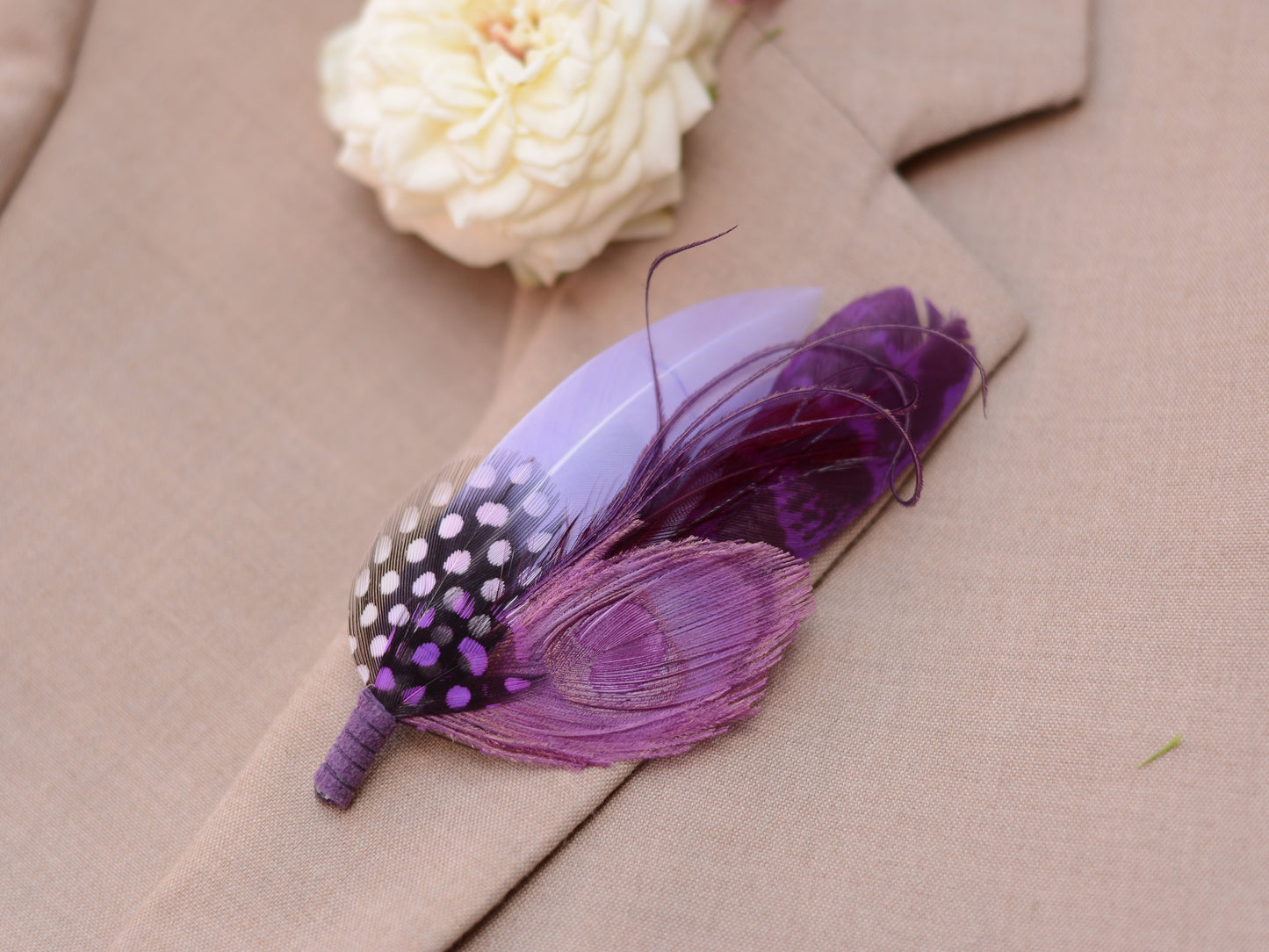 Purple Peacock Feather Hat Pin / Lapel Pin - 3 Unique Styles Available