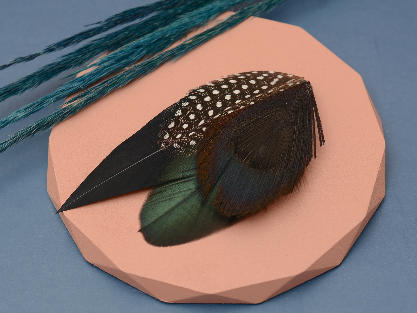 Black Peacock Eye Feather Boutonnier / Feather Hat Pin No.72