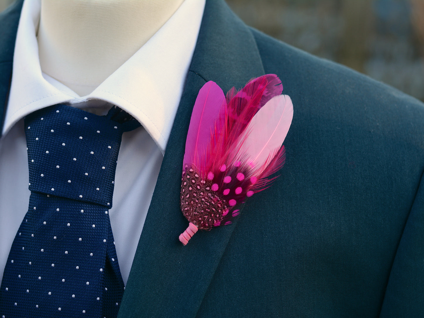 Flamingo Pink Feather Brooch Pin N0.081