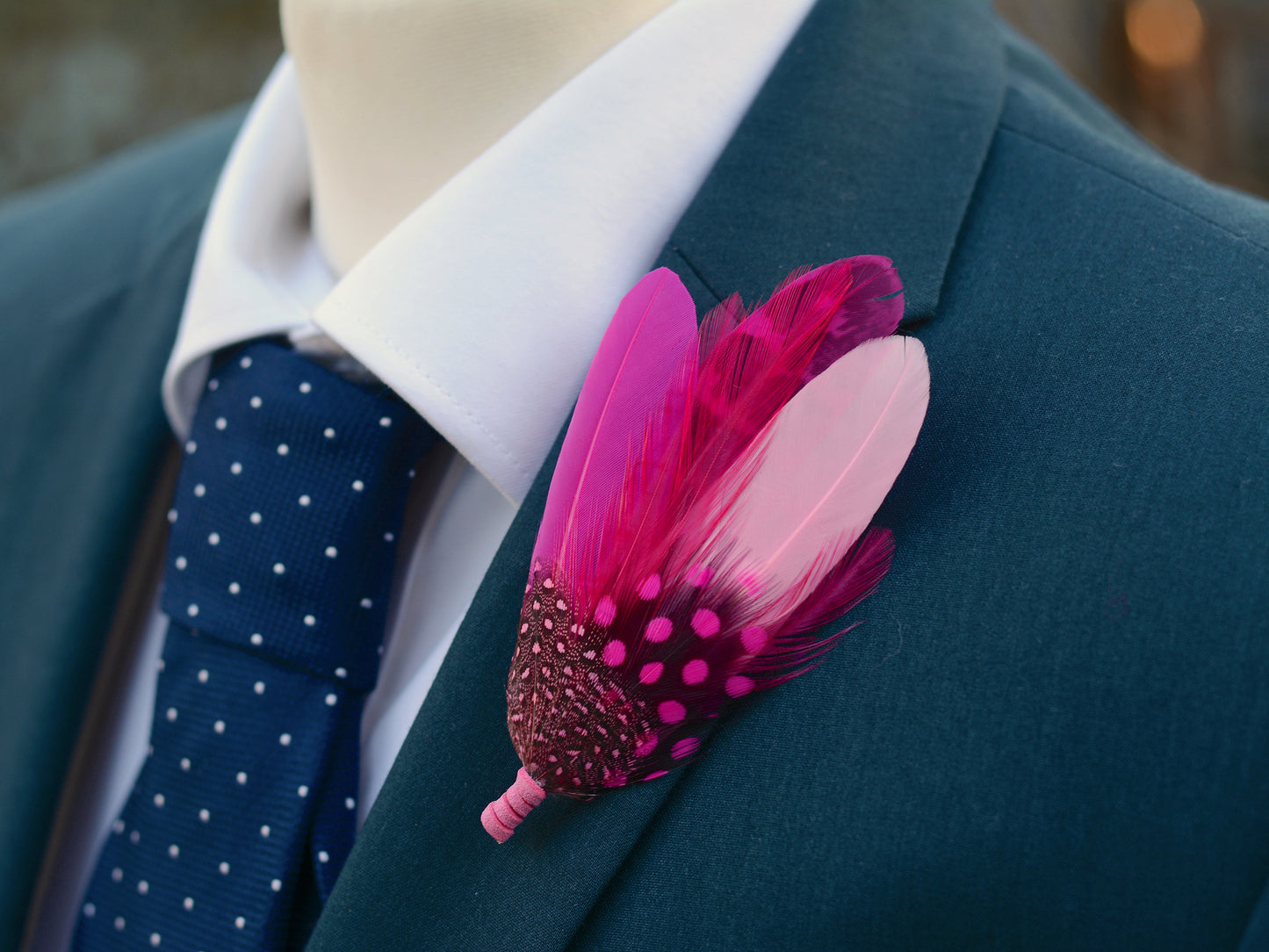 Flamingo Pink Feather Brooch Pin N0.081