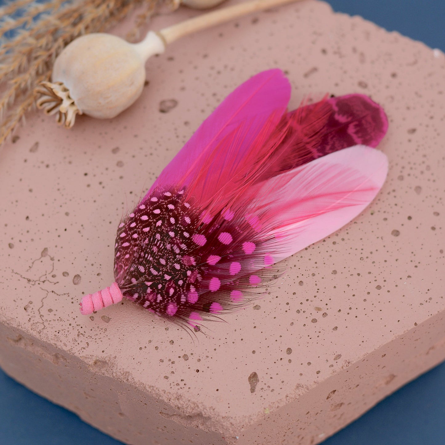 Flamingo Pink Feather Brooch Pin N0.081