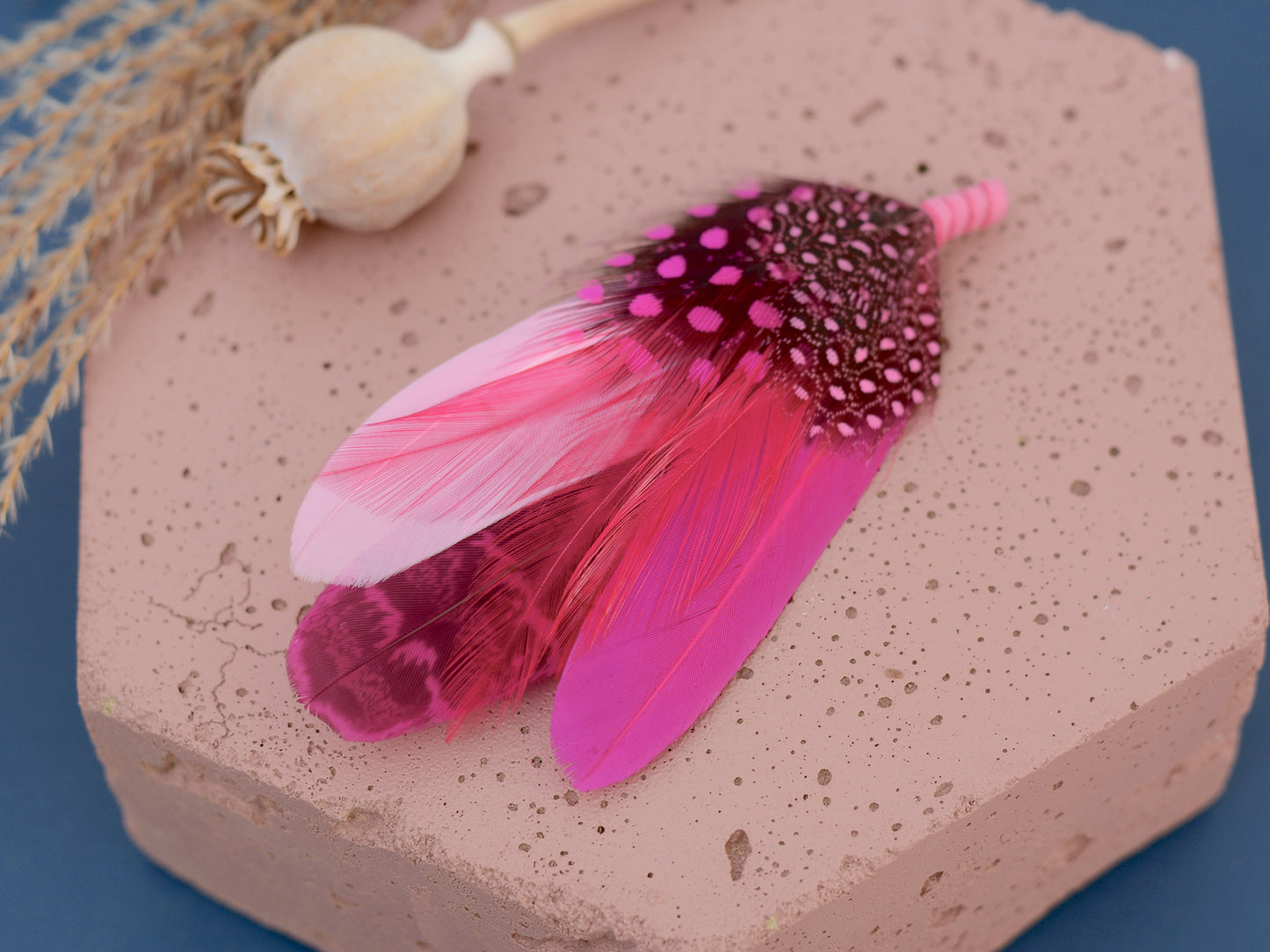 Flamingo Pink Feather Brooch Pin N0.081
