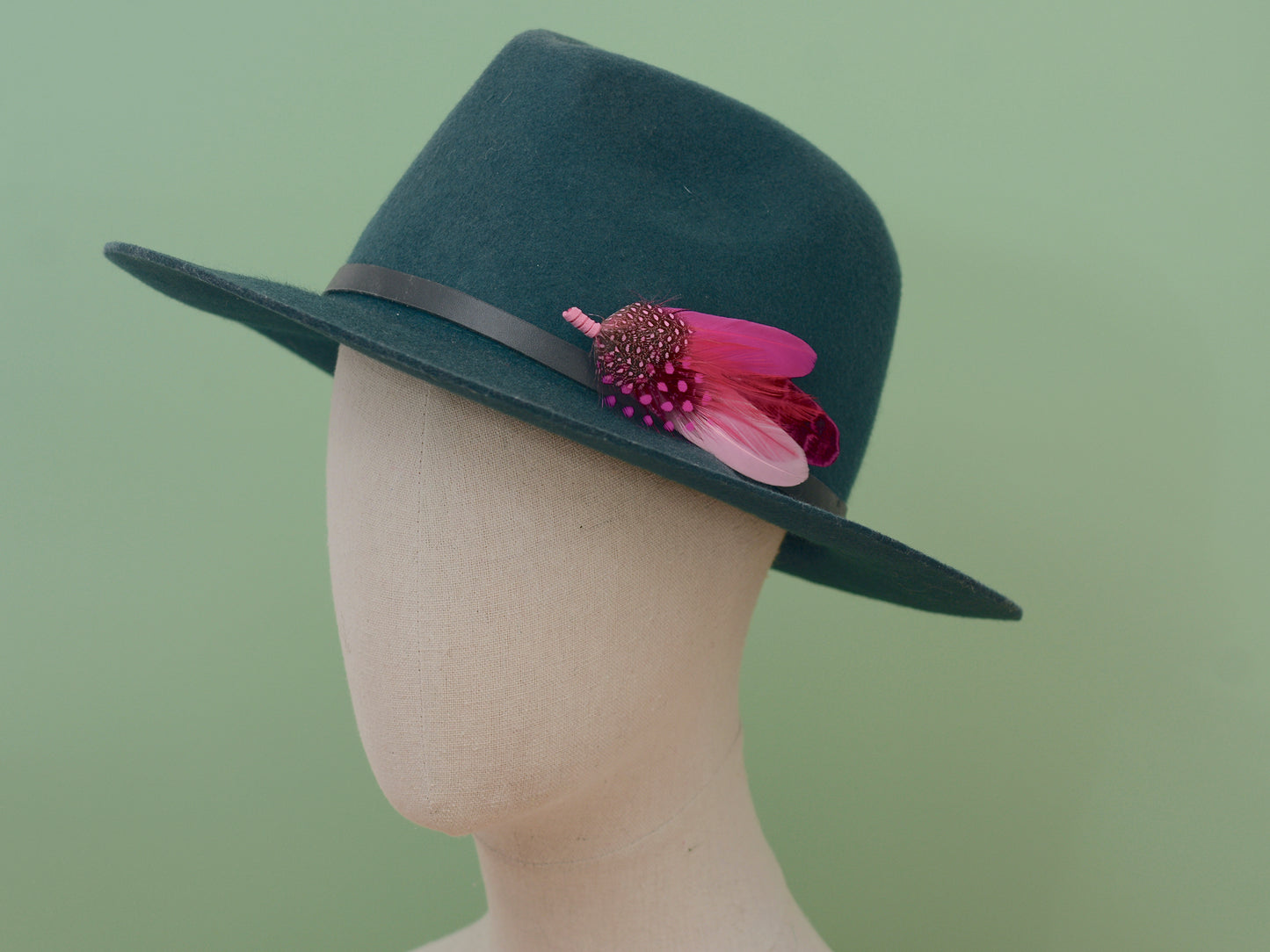 Flamingo Pink Feather Brooch Pin N0.081