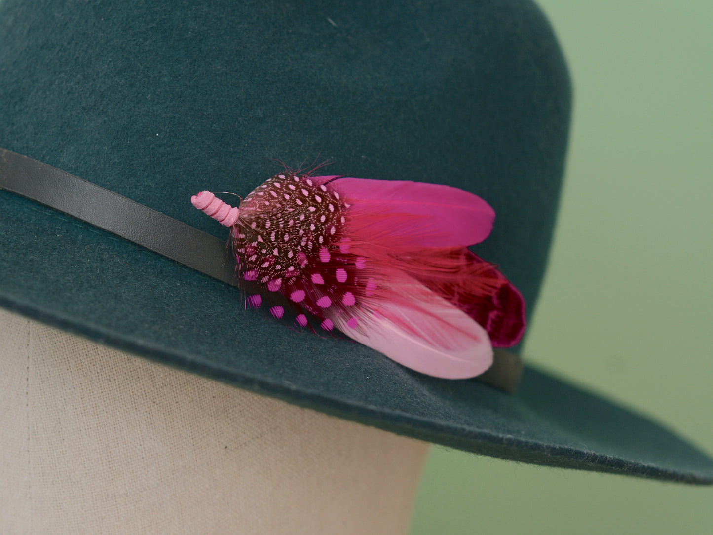 Flamingo Pink Feather Brooch Pin N0.081