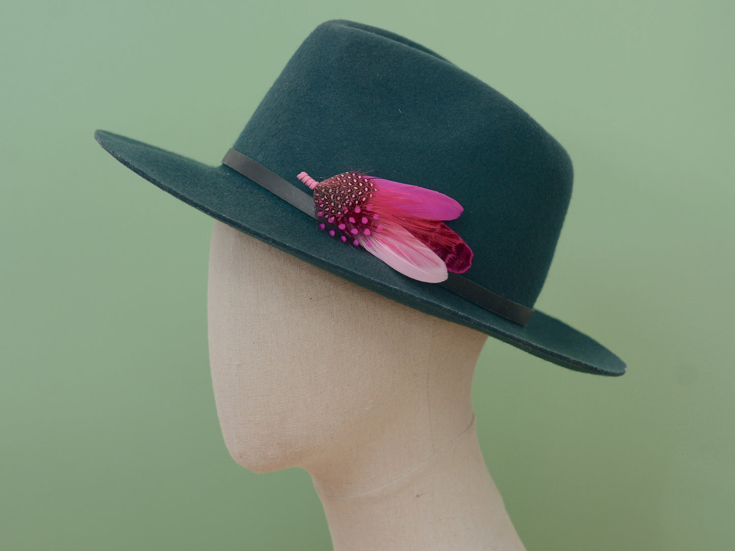 Flamingo Pink Feather Brooch Pin N0.081