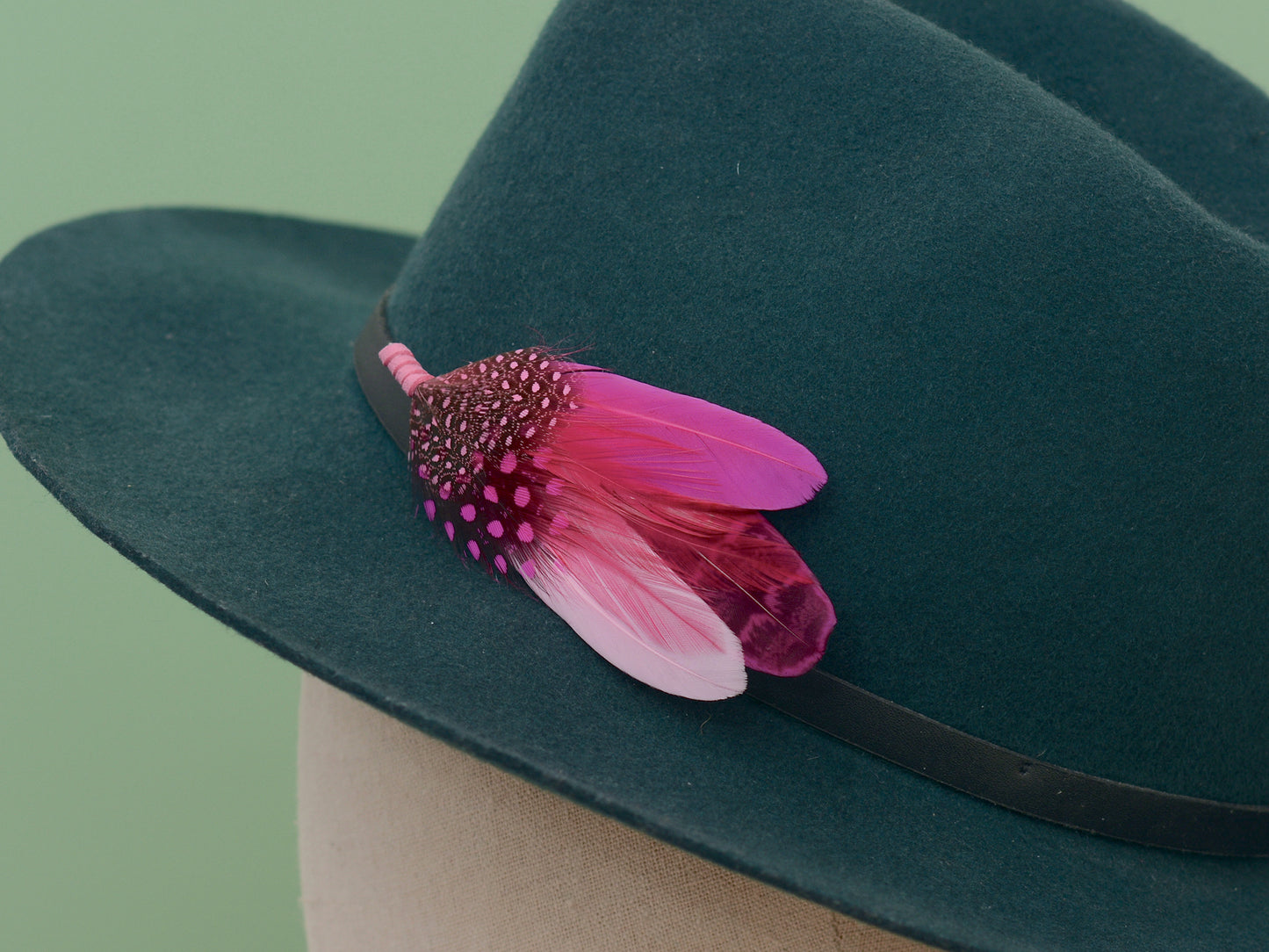 Flamingo Pink Feather Brooch Pin N0.081